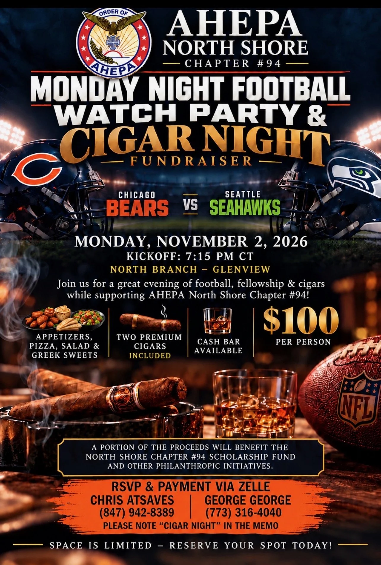 AHEPA 94 - Cigar Night/Monday Night Football