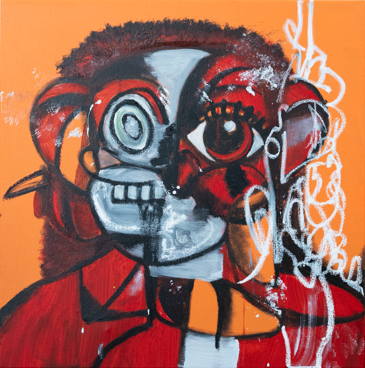 The benefit of time. 24 x 24. Acrylic, oil stick on canvas.