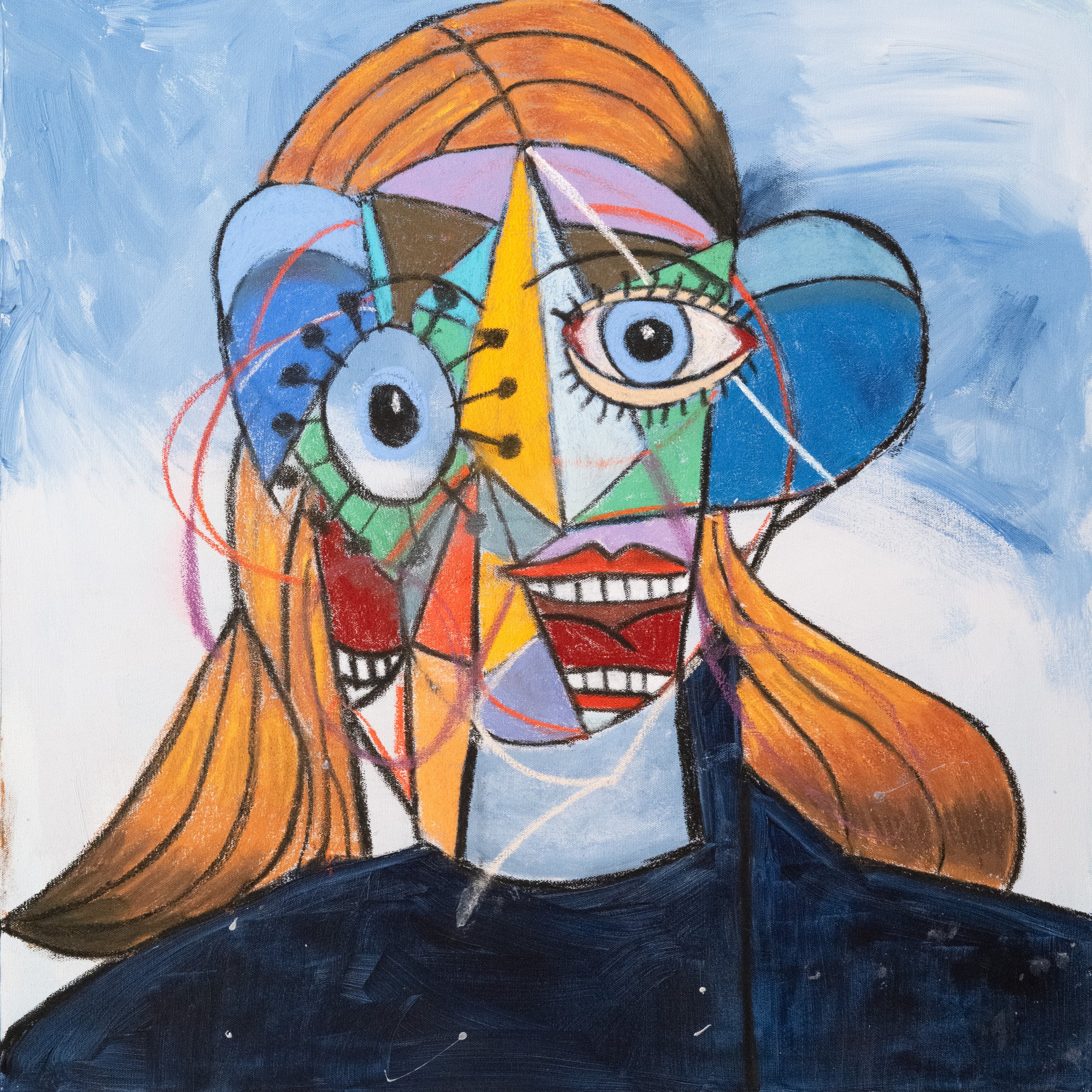 Female portrait in blue