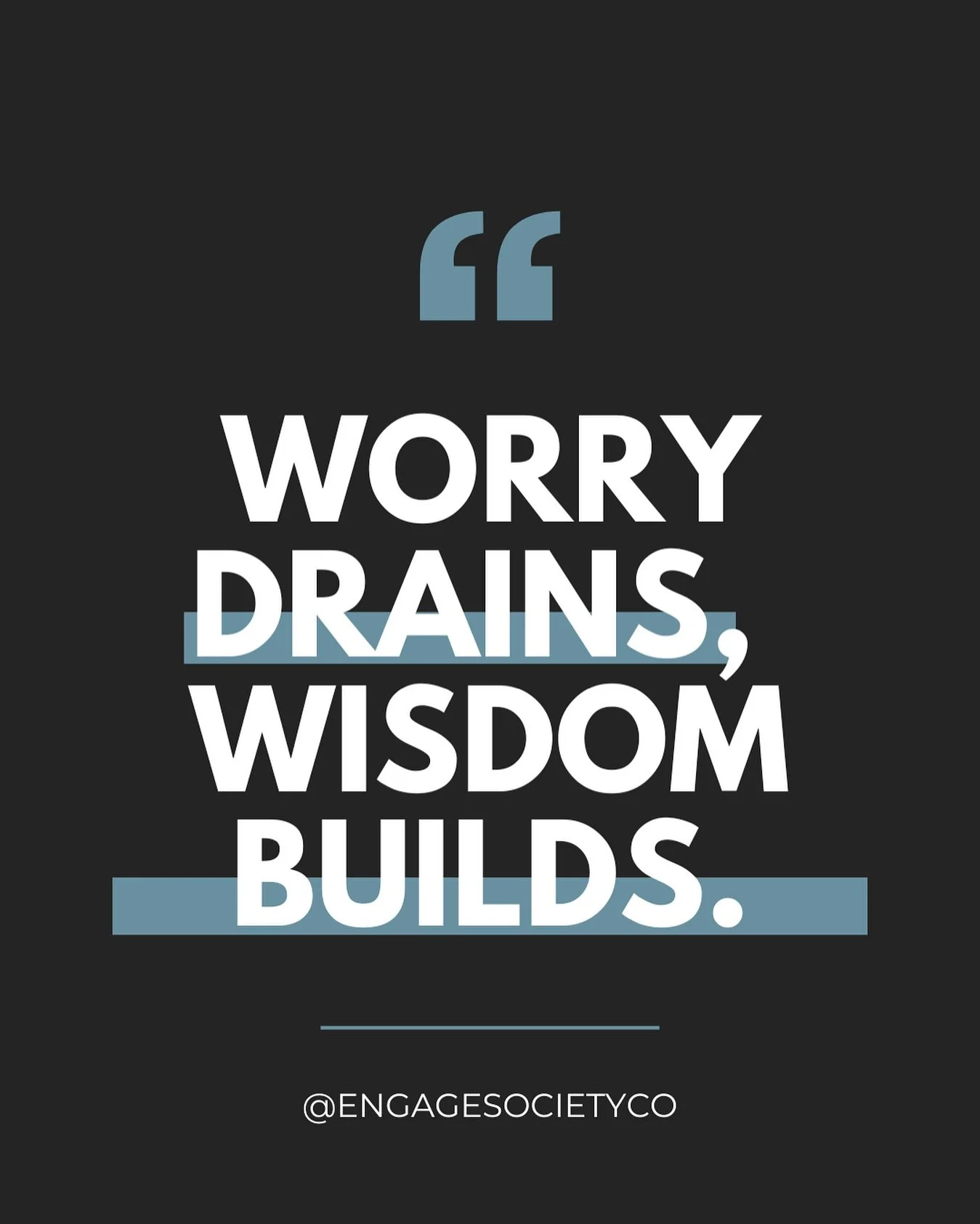 I don&rsquo;t know who needs to hear this but worry isn&rsquo;t growing your business. 

Worry isn&rsquo;t bringing new leads. 
Worry isn&rsquo;t converting to sales. 
Worry isn&rsquo;t creating your content. 

Worry isn&rsquo;t a part of your market