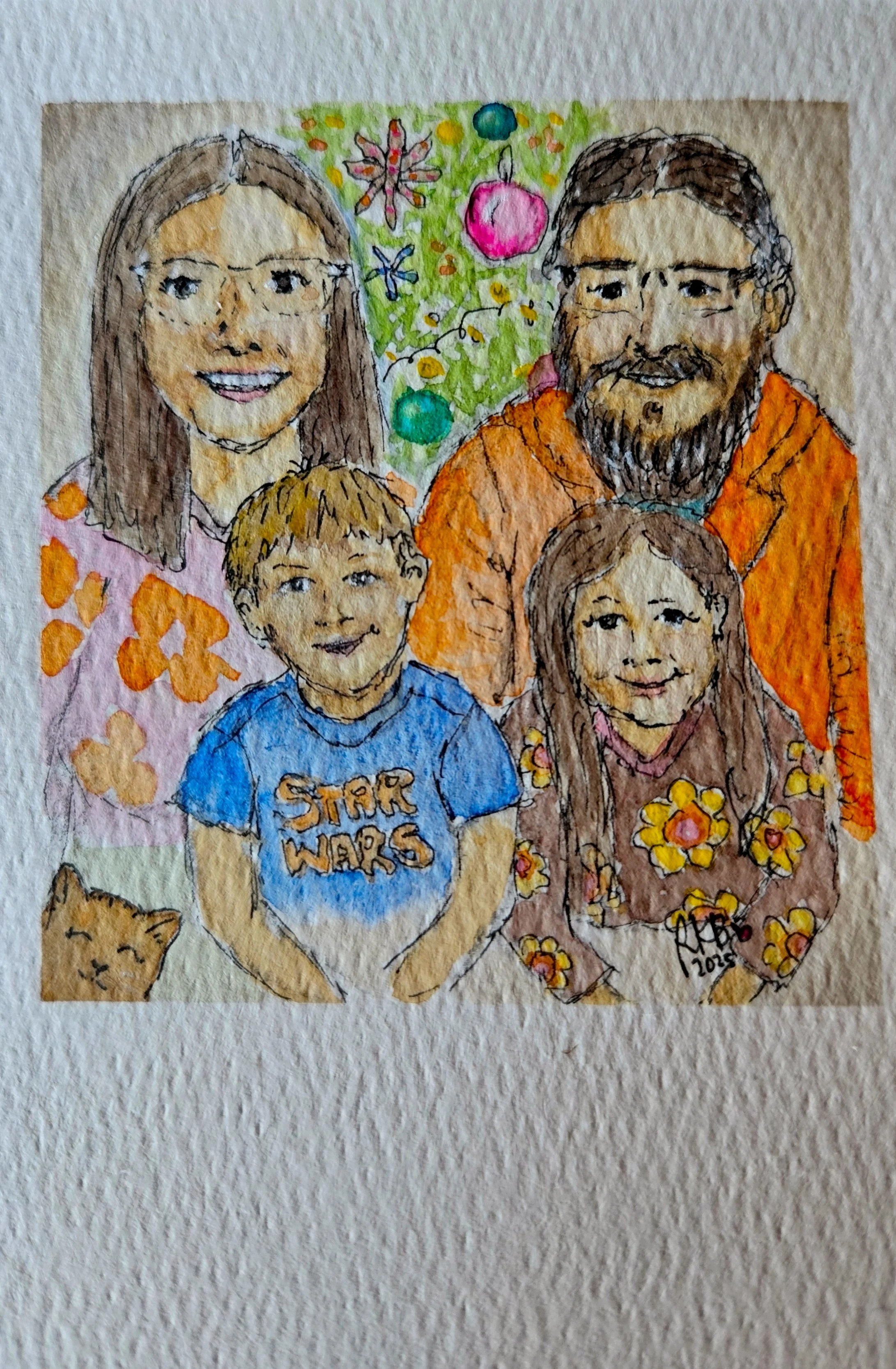 "Merry xmas"  A6
(original from a photo) 
aquarell on paper
#100tinyreasures