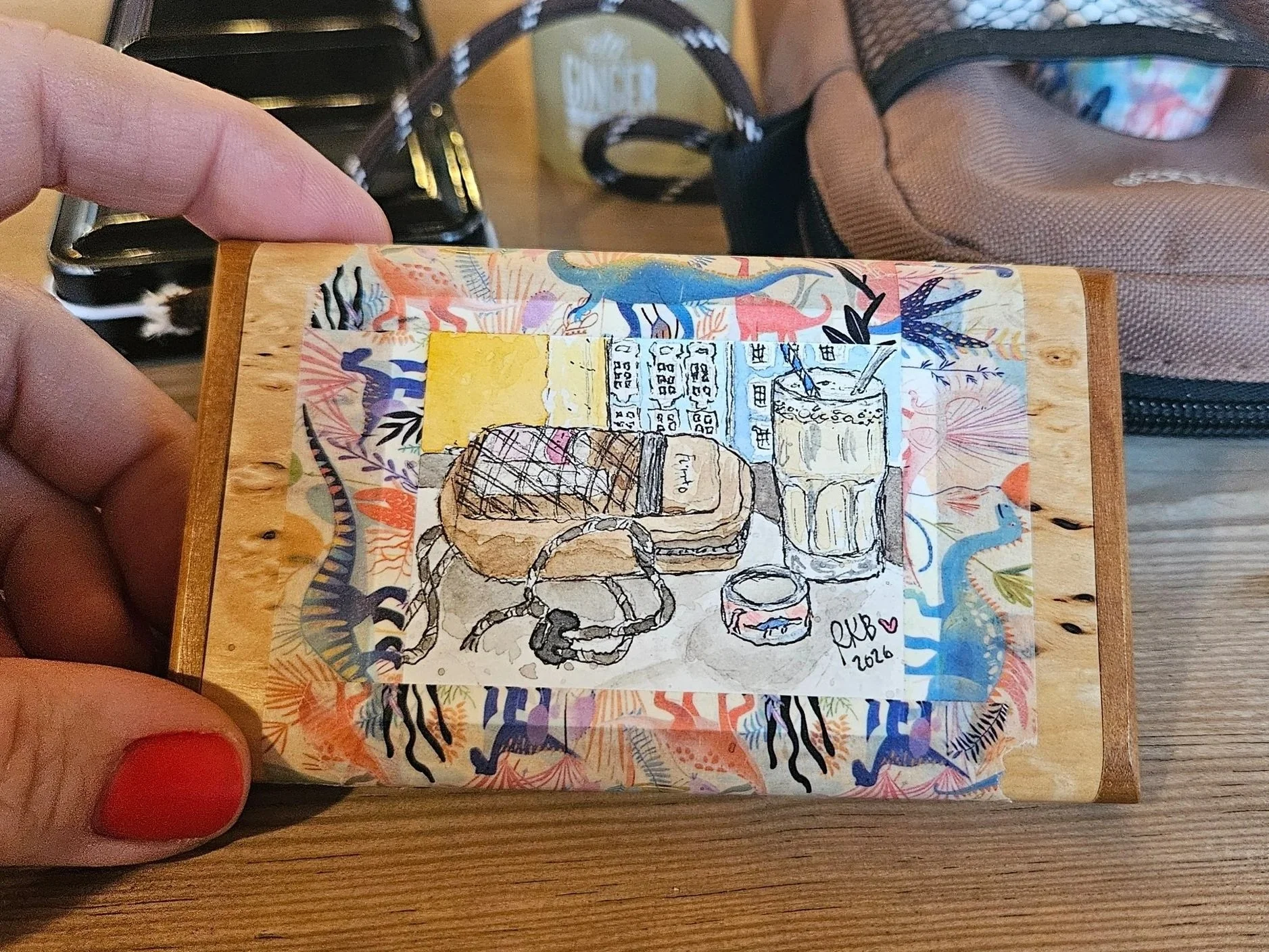 "Kakao, Kunst & Kreativität" 5 x 6,5cm
(original from a photo) 
aquarell on paper
#100tinyreasures