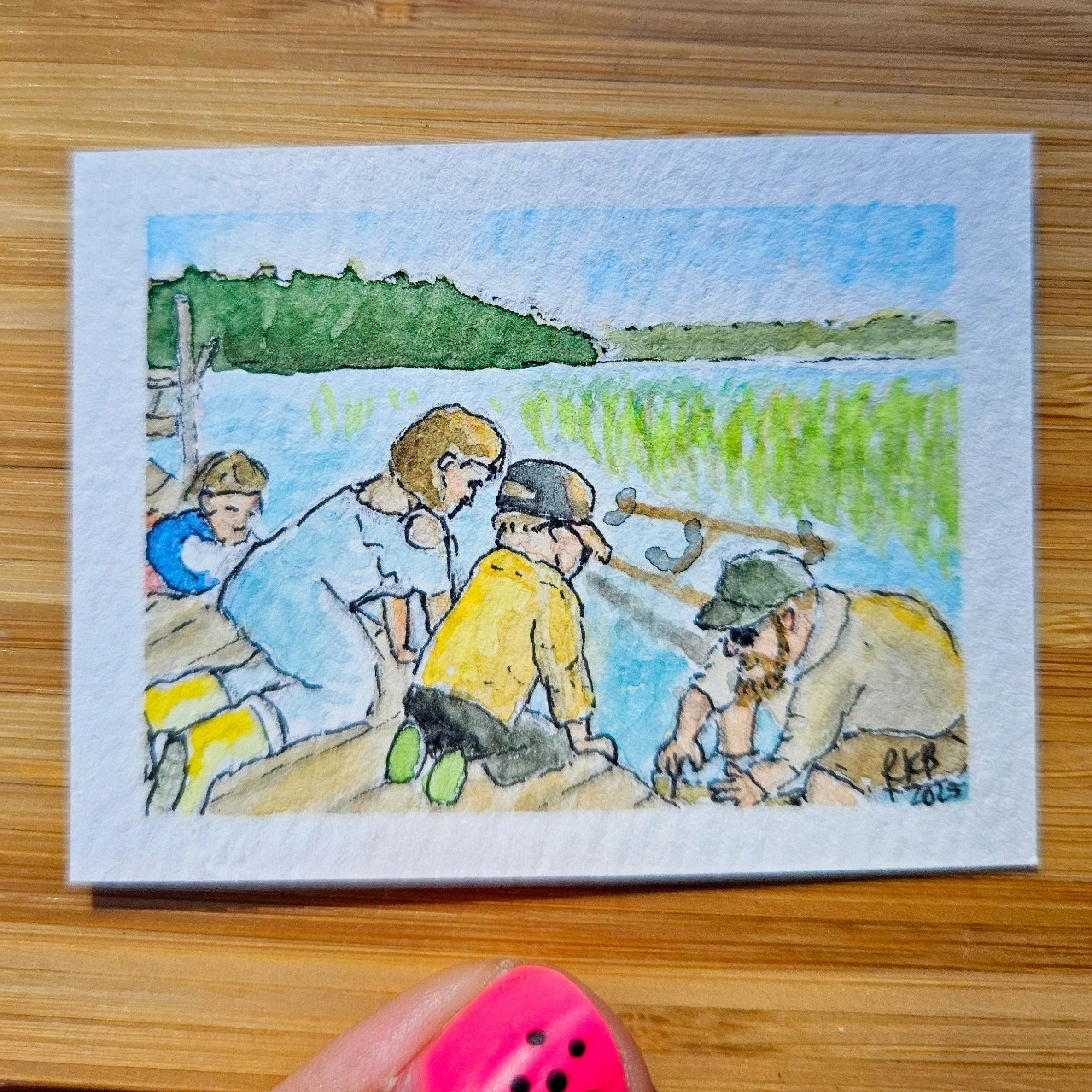 "Opitaan enolta"  5 x 6,5cm
(original from a photo) 
aquarell on paper
#100tinyreasures