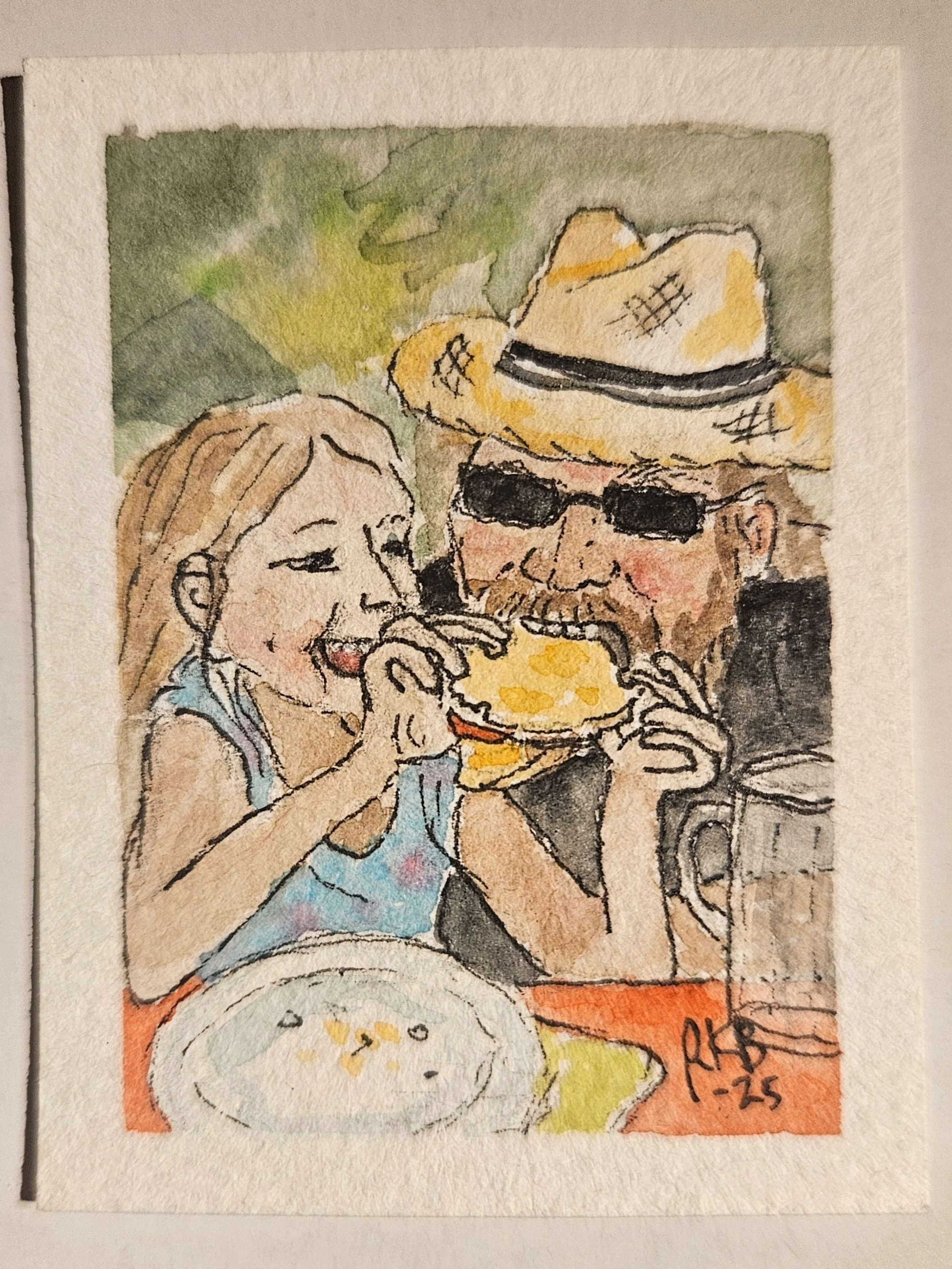 "Burger am Hochstraßer"  5 x 6,5cm
(original from a photo) 
aquarell on paper
#100tinyreasures