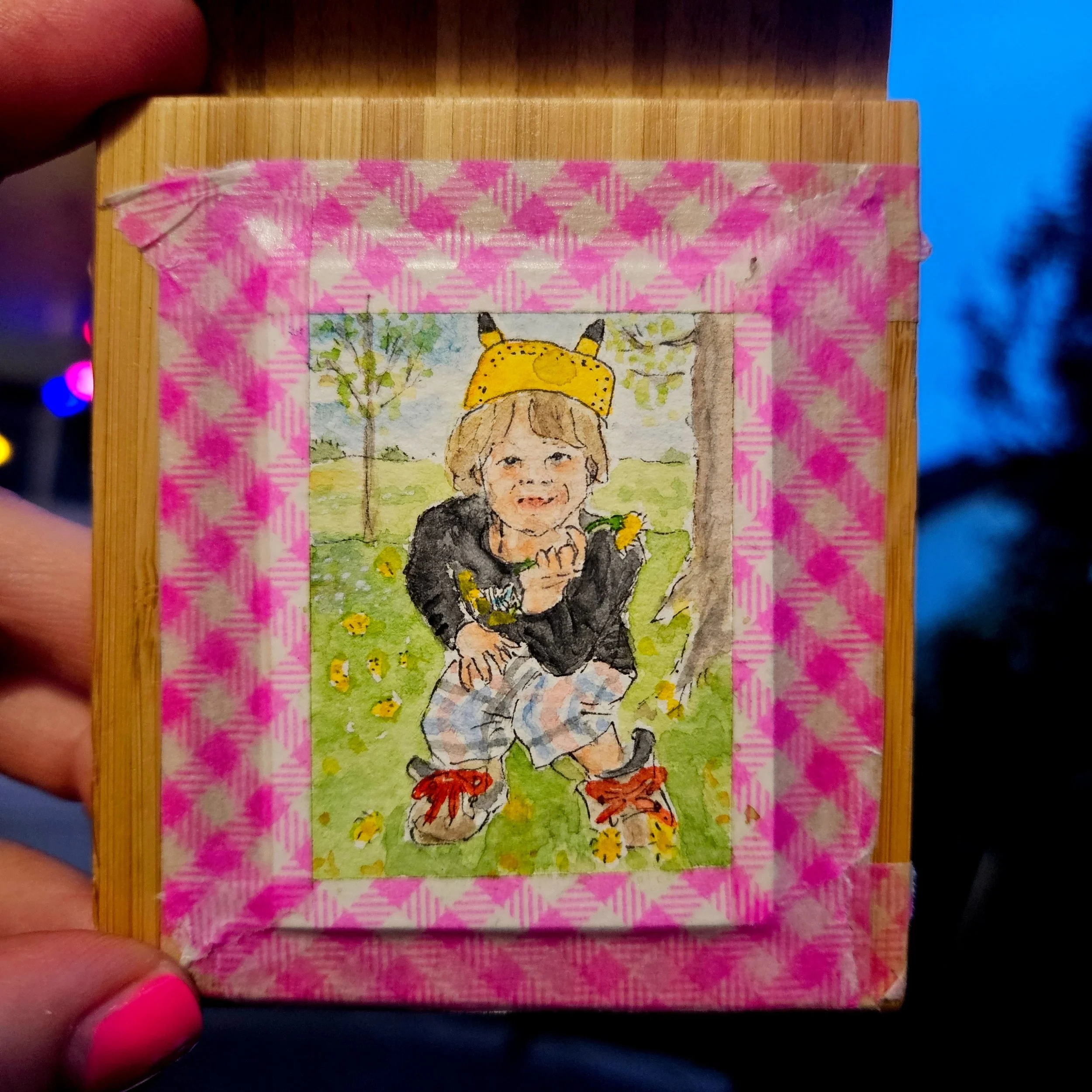 "A Flower for You",  5 x 6,5cm
(original from photo) 
aquarell on paper
#100tinyreasures