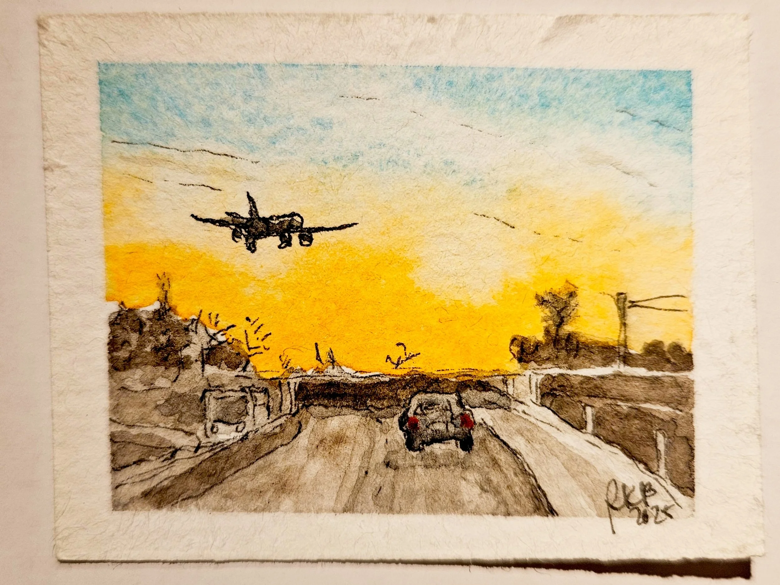 "Morning flight"  5 x 6,5cm
(original from a photo) 
aquarell on paper
#100tinyreasures