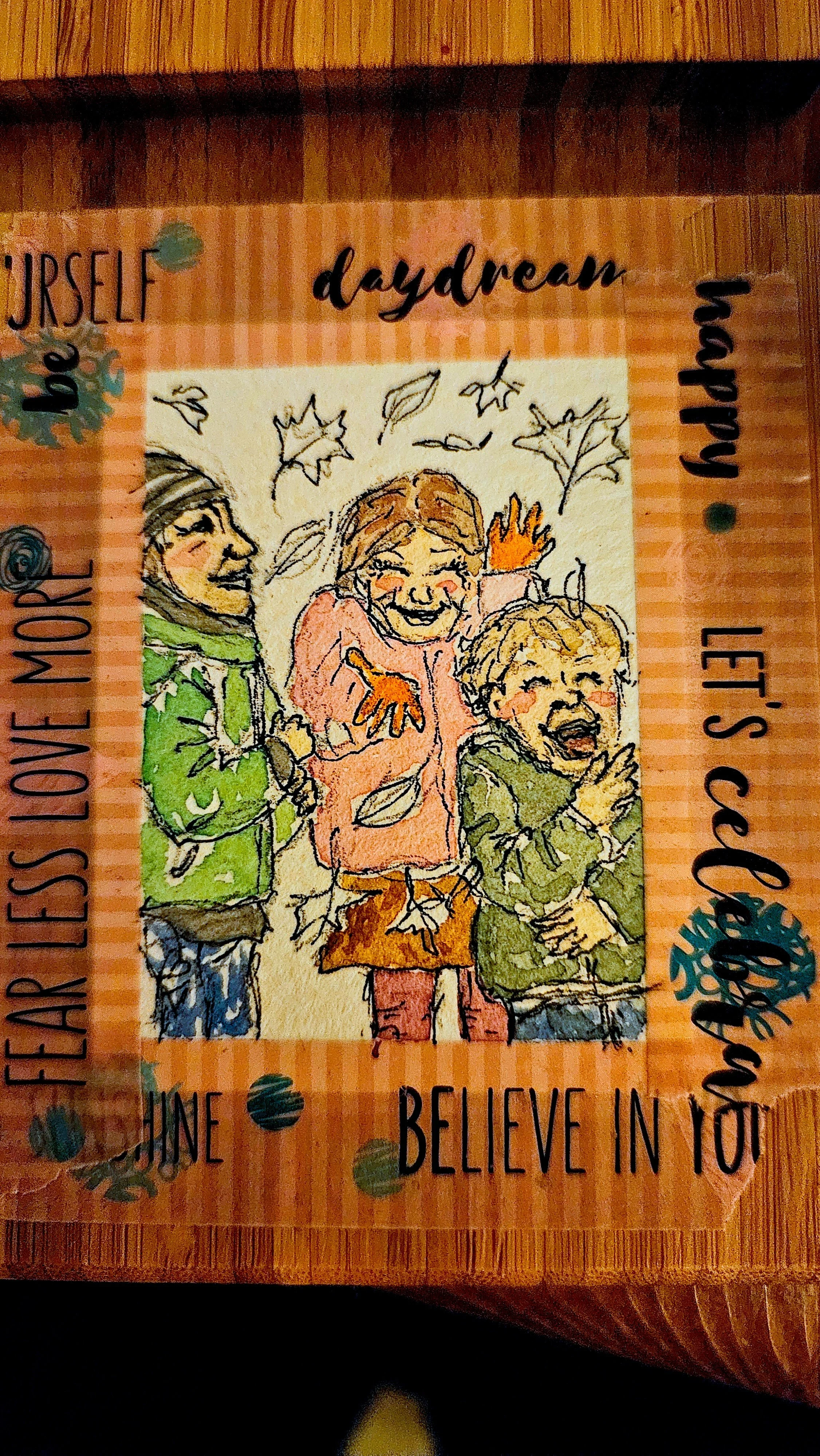 "Blätterregen!" in process 5 x 6,5cm
(original from a photo) 
aquarell on paper
#100tinyreasures