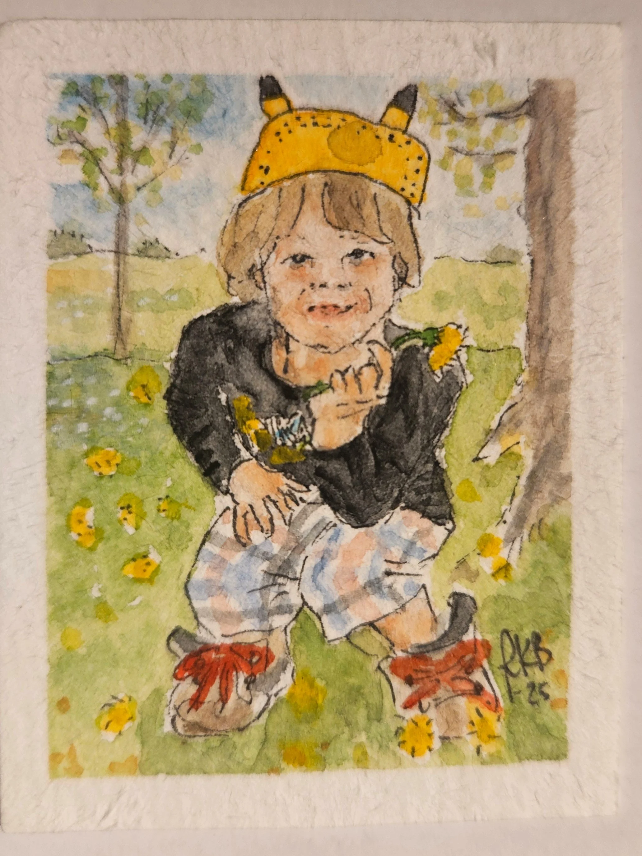 "A Flower for you"  5 x 6,5cm
(original from a photo) 
aquarell on paper
#100tinyreasures