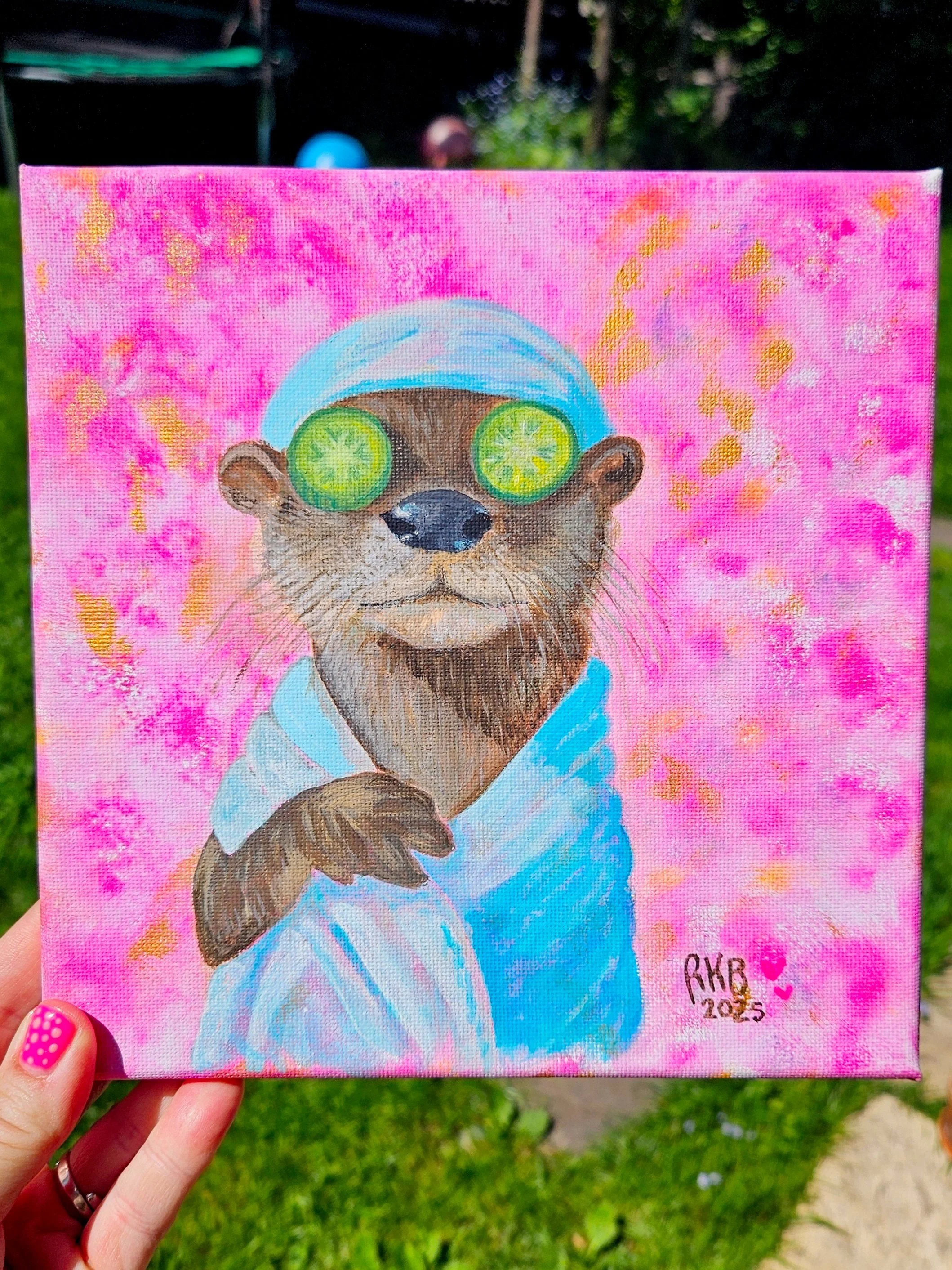 "Spa Otter" 25x25cm
(original from Pinterest) 
acrylic on canvas