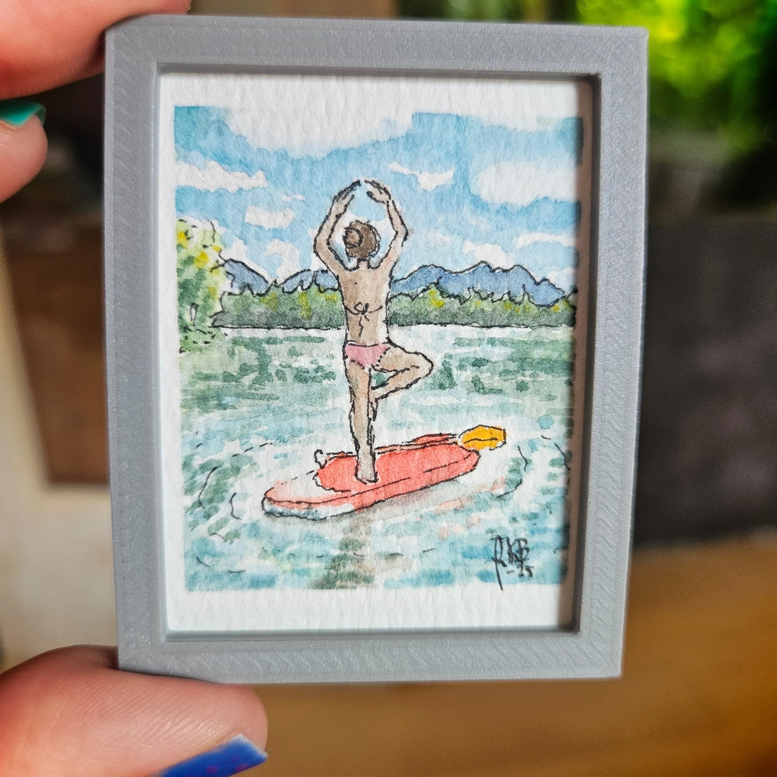 "Balance" 5 x 6,5cm
(original from a photo) 
aquarell on paper
#100tinyreasures