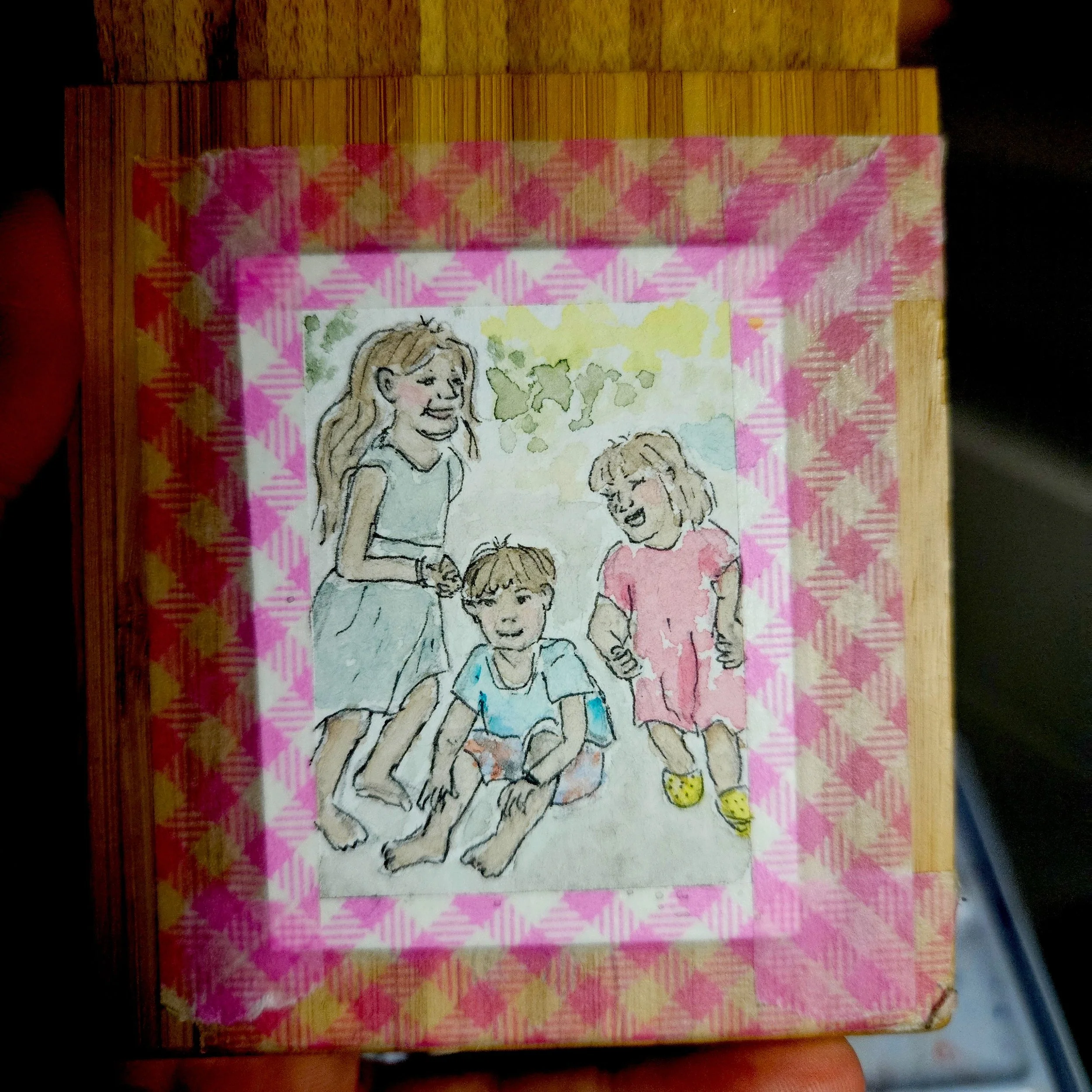 "Merry go round" 5 x 6,5cm
(original from a photo) 
aquarell on paper
#100tinyreasures