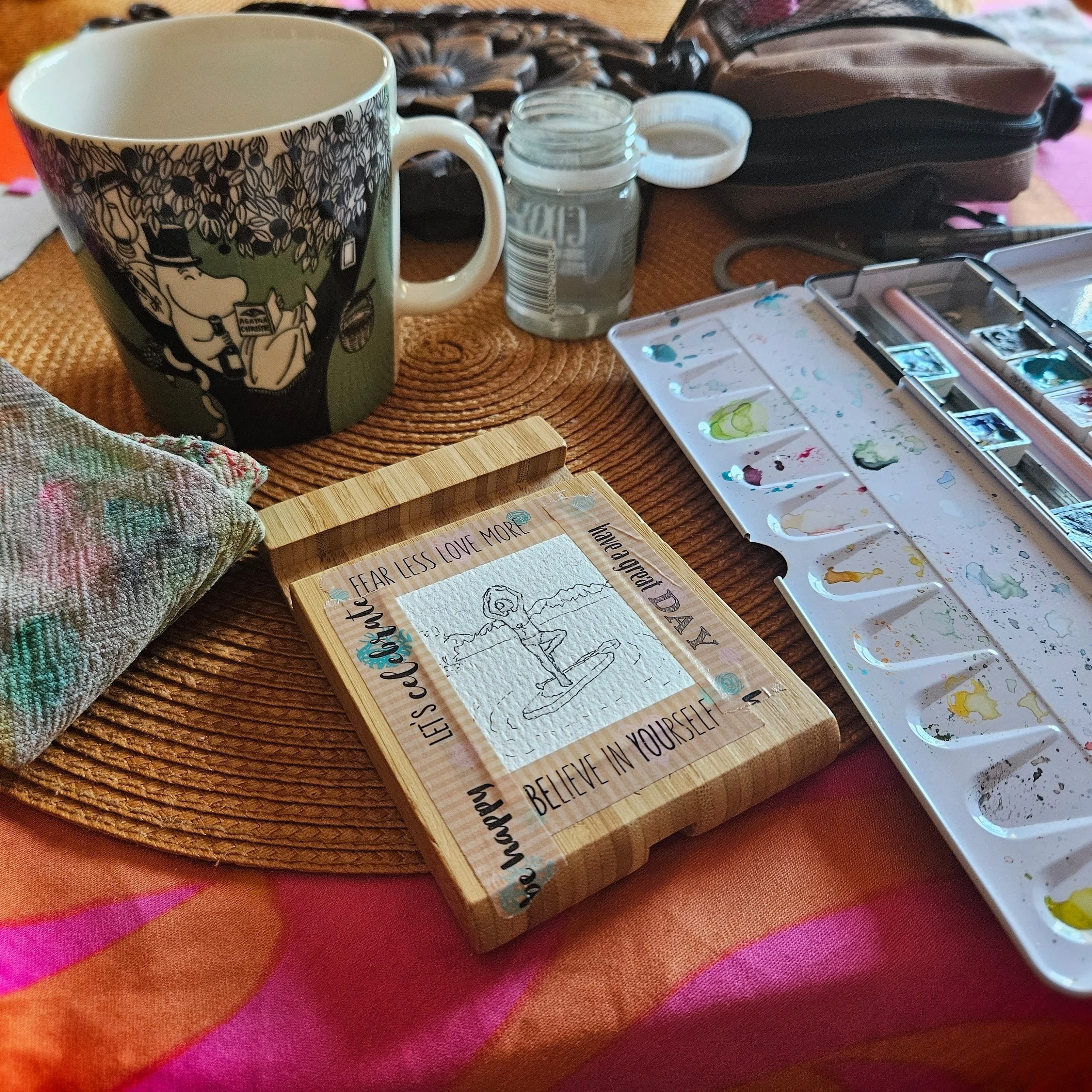 "Balance" in process 5 x 6,5cm
(original from a photo) 
aquarell on paper
#100tinyreasures