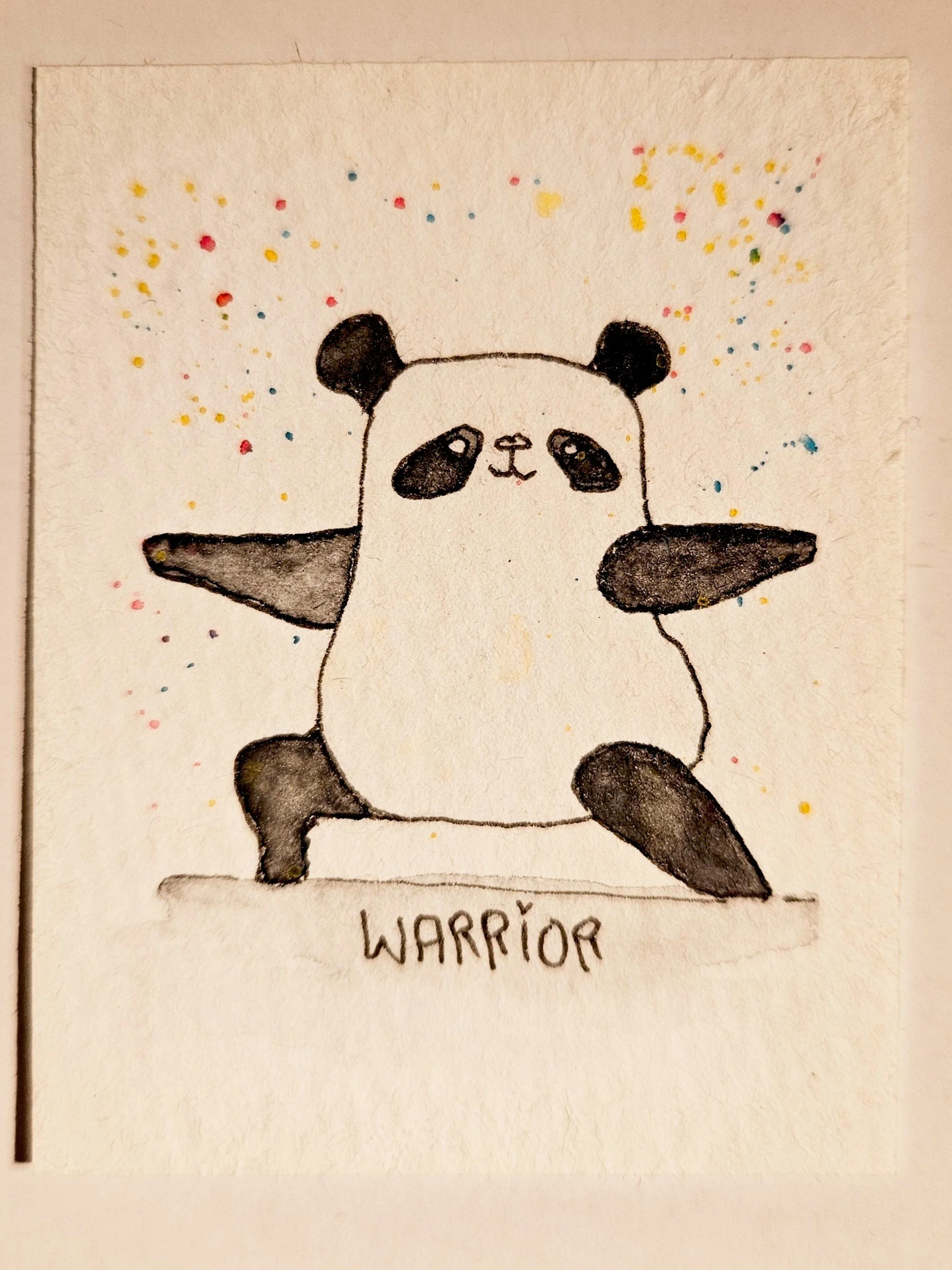"Yoga Warrior"  5 x 6,5cm
(original from a poster) 
aquarell on paper
#100tinyreasures