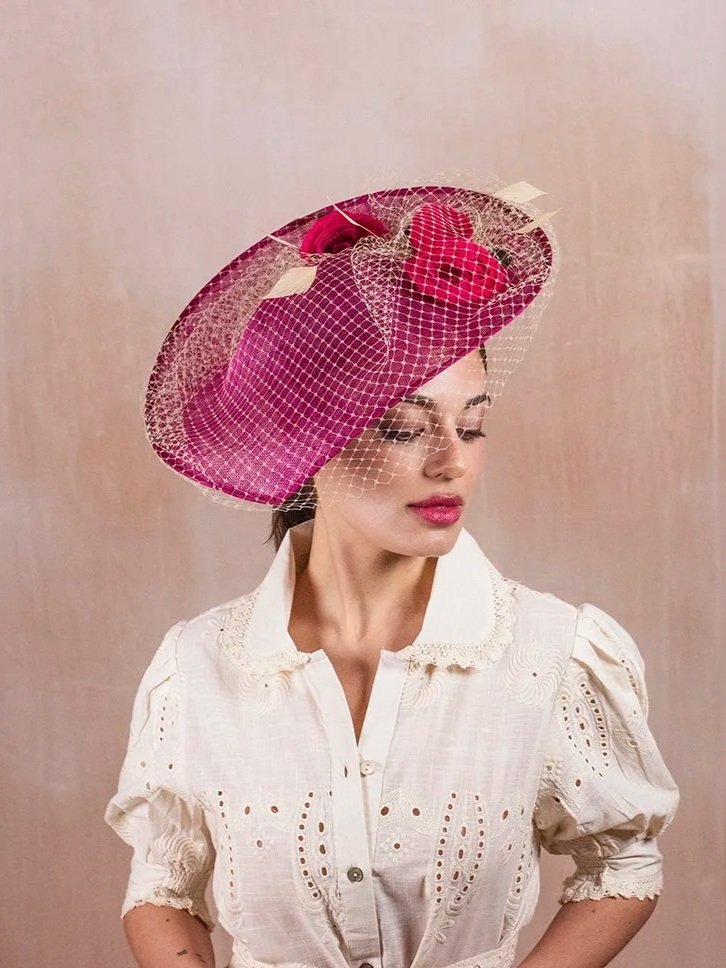 Elegant race day hat Sussex British milliner design