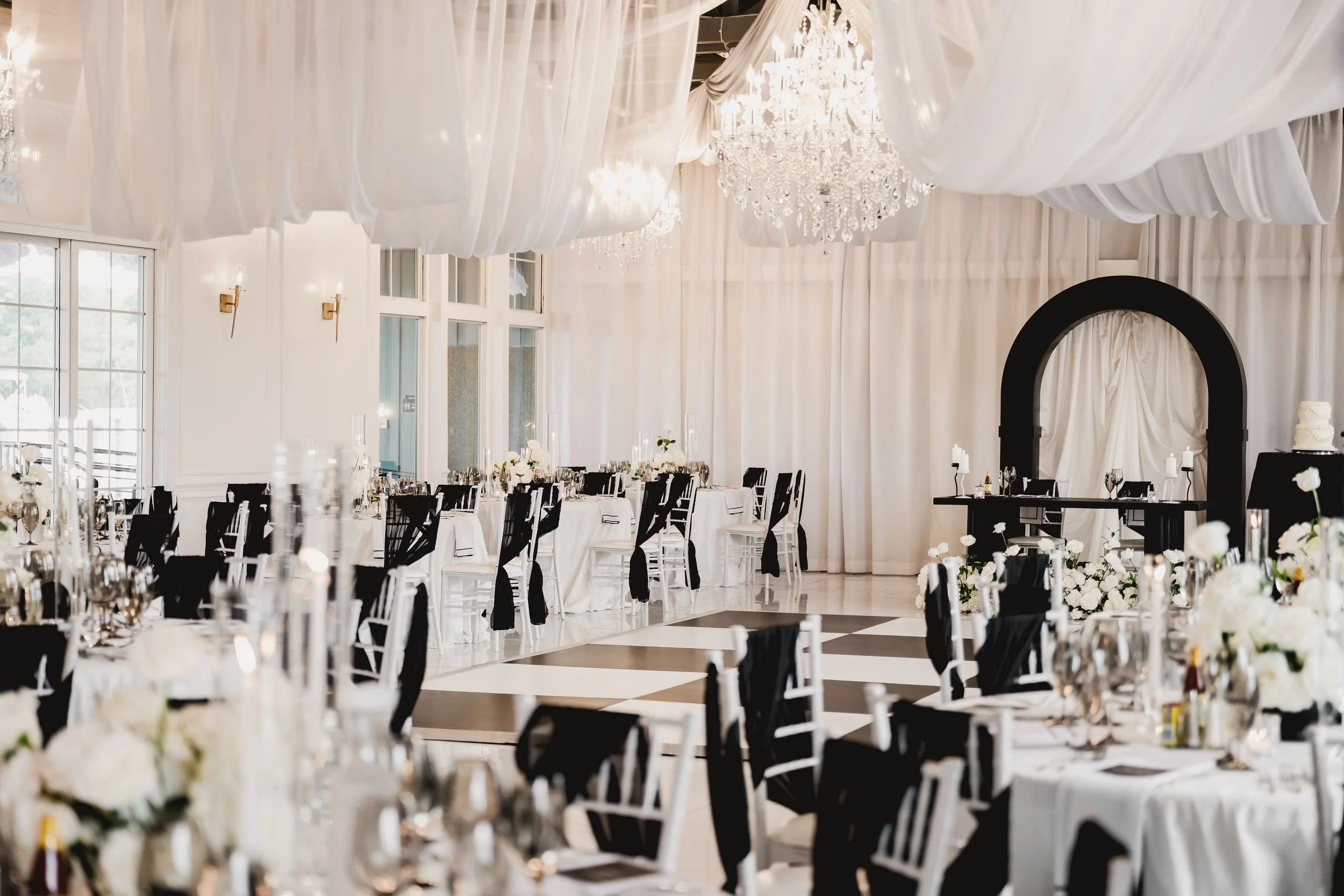 Wedding decor at the Gala 417 in virginia beach