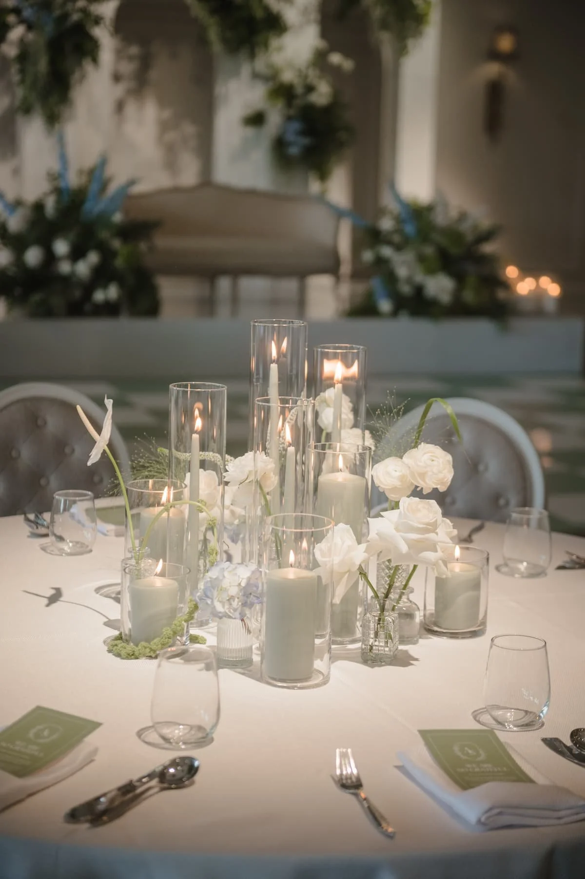 Elegant wedding reception details reflecting the thoughtful timeline planning that creates space for meaningful moments.