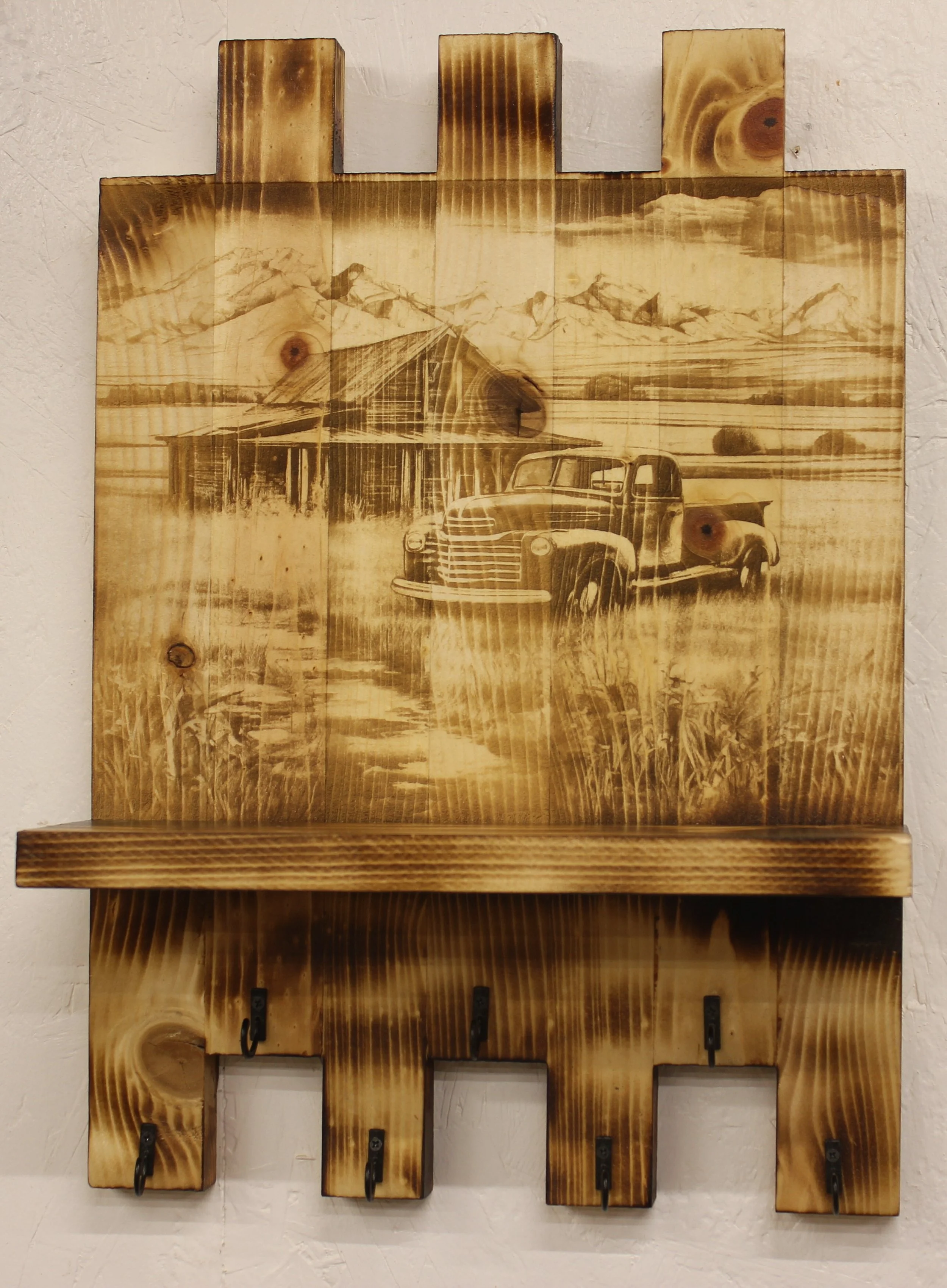 Farm Truck Key Hook Shelf