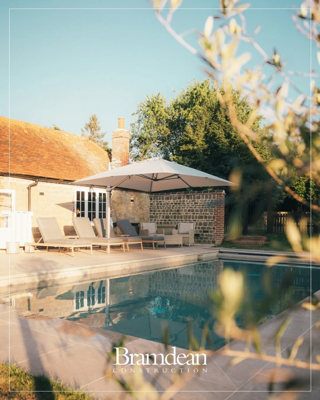 Carefully built for you, for days like these. 🌞 💦 

#luxuryhomes #swimmingpooldesign #outdoorliving #britishsummer #bramdeanconstruction