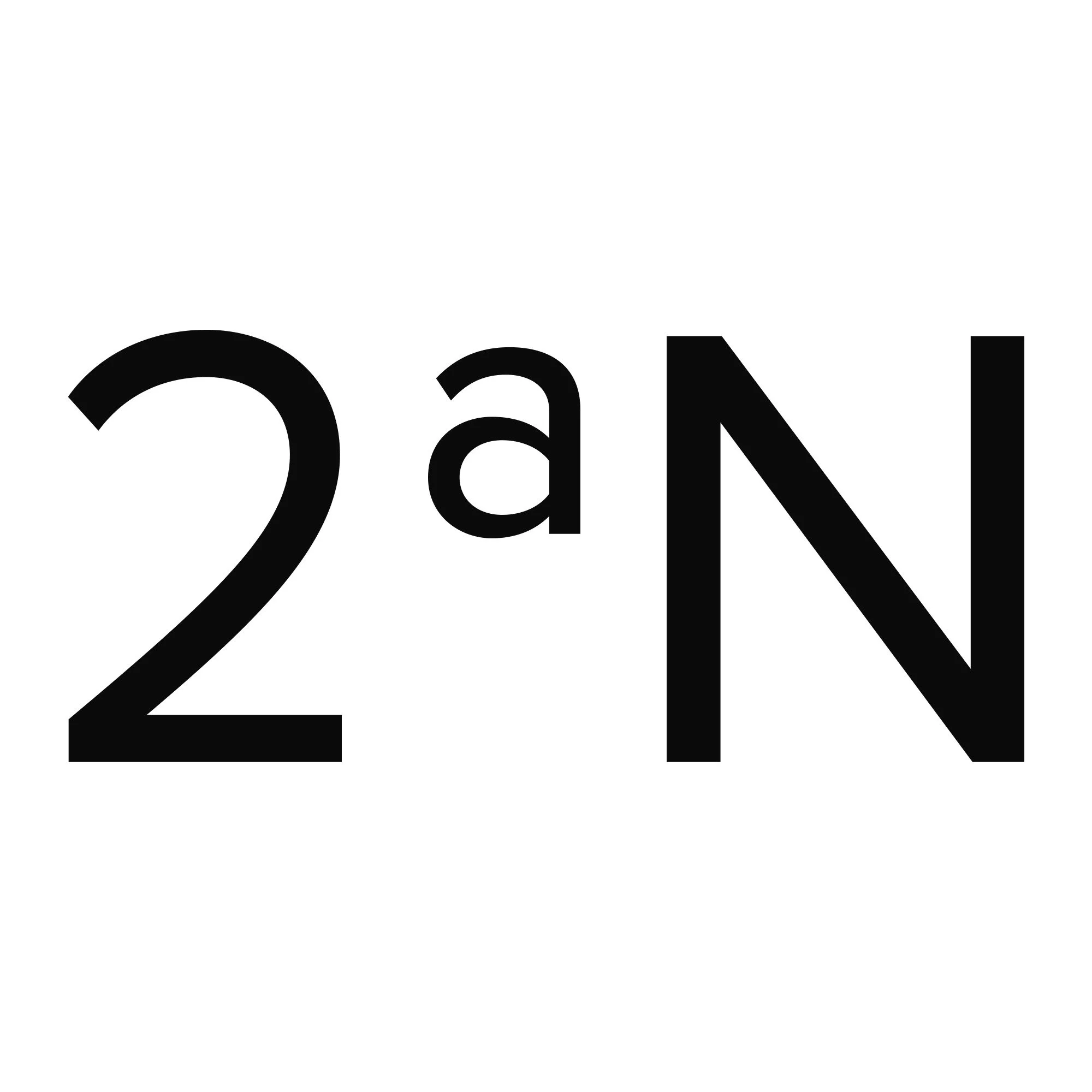 Black text on white background spelling '2' 'a' 'N'.