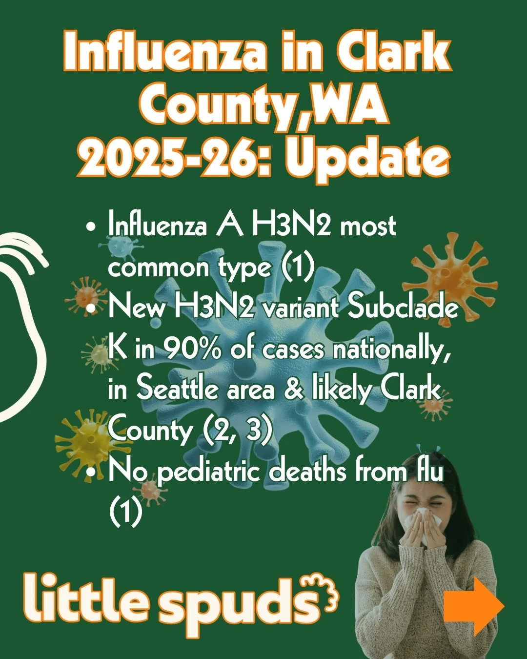 ⬆️⬆️🦠Influenza update for families in Clark County🦠

Should you get your child vaccinated? Every child&rsquo;s healthcare needs are unique. For child specific, individualized care, vaccine conversations are best had with your child&rsquo;s regular 