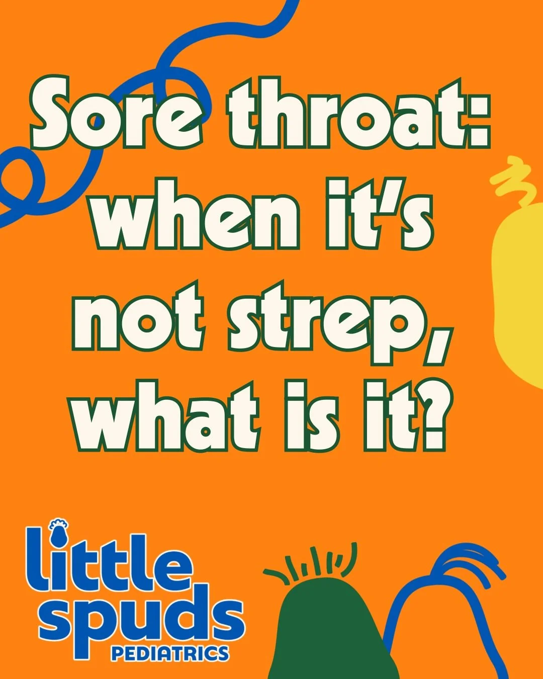 SORE THROAT: 
📳📱To telehealth or not to telehealth? That is the question.

THE ANSWER? 
😷Sore throats can&rsquo;t be diagnosed as strep or not by video visit alone
👩🏻&zwj;⚕️An expert pediatric provider needs to physically examine your child
🏠In