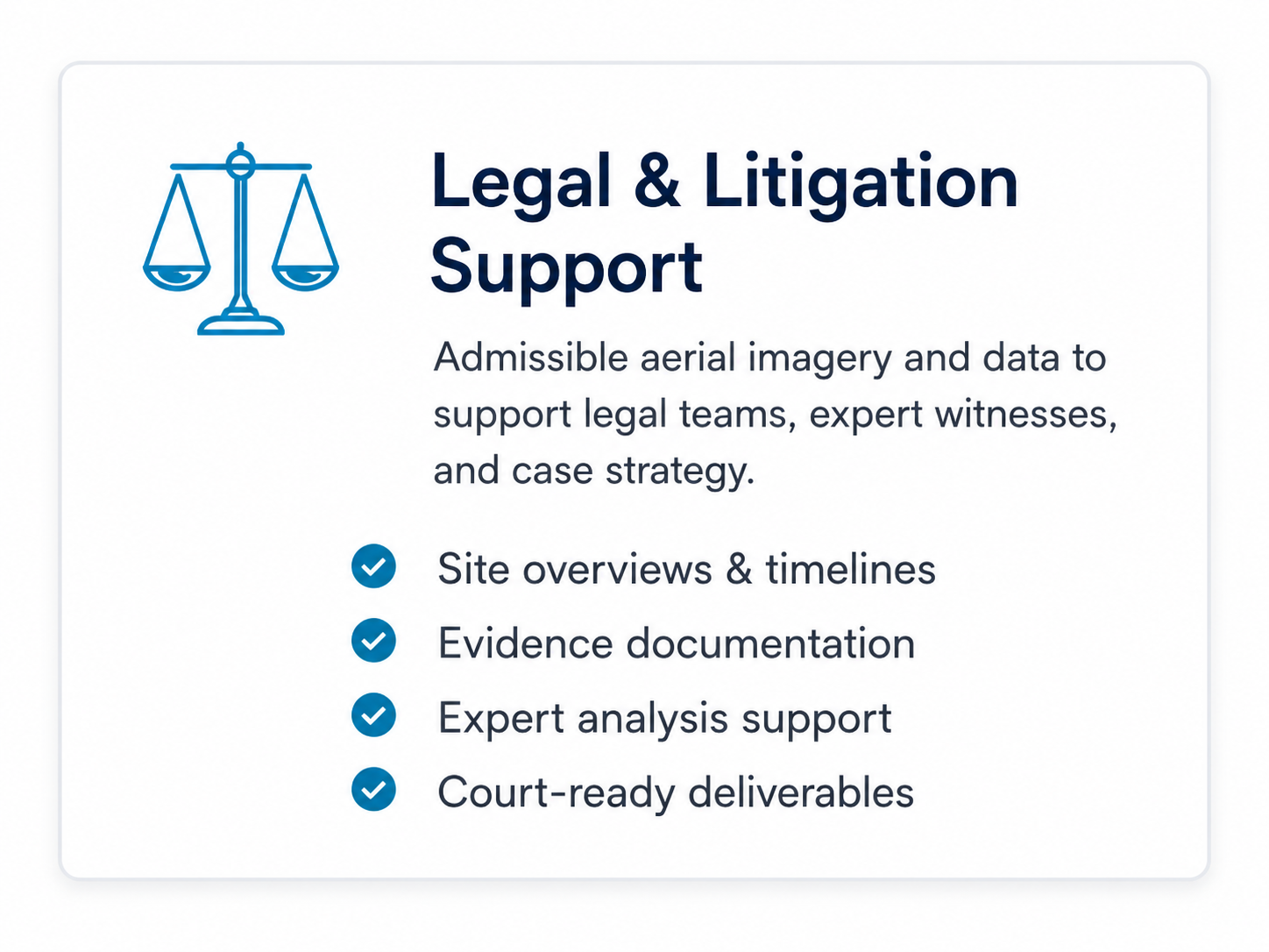 Legal and litigation support using aerial imagery, site documentation, and drone photography for case strategy.