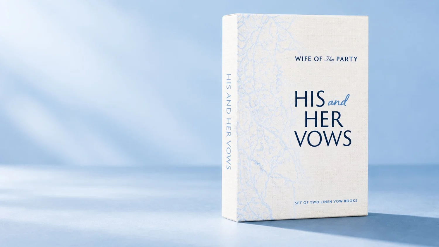 Vow-book slipcase in blue and ivory