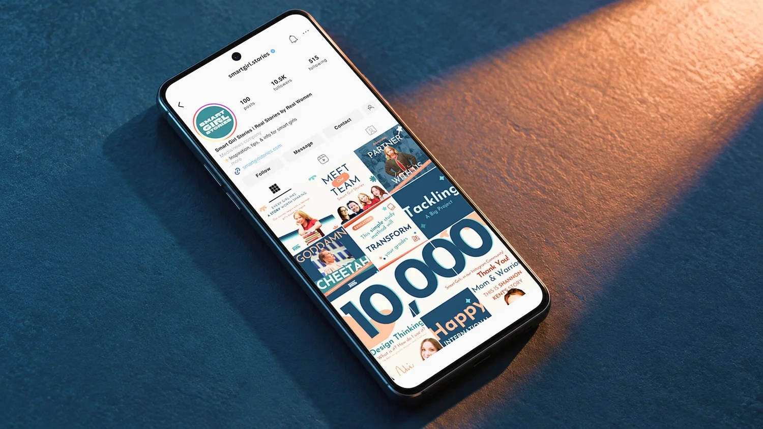 Instagram grid in refreshed colors and type