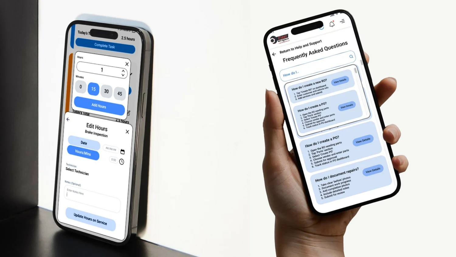 Time-entry controls and in-app answers