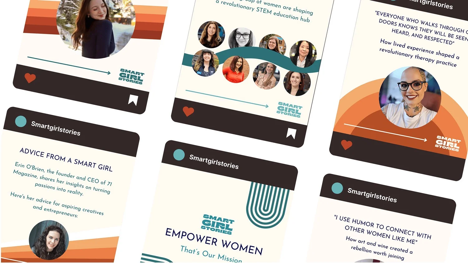 Story-led social templates and quotes