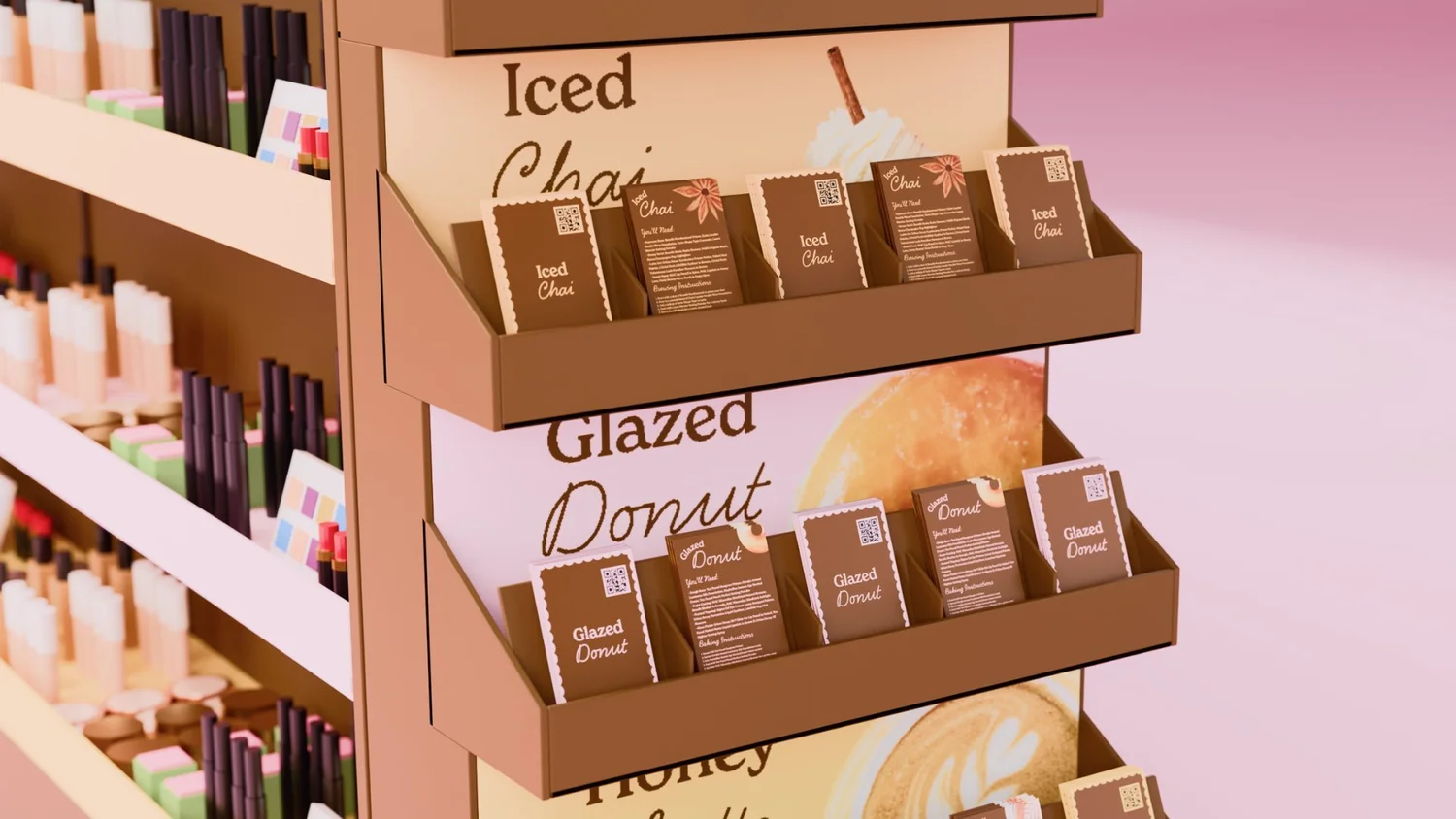 Recipe-card shelves organized by look