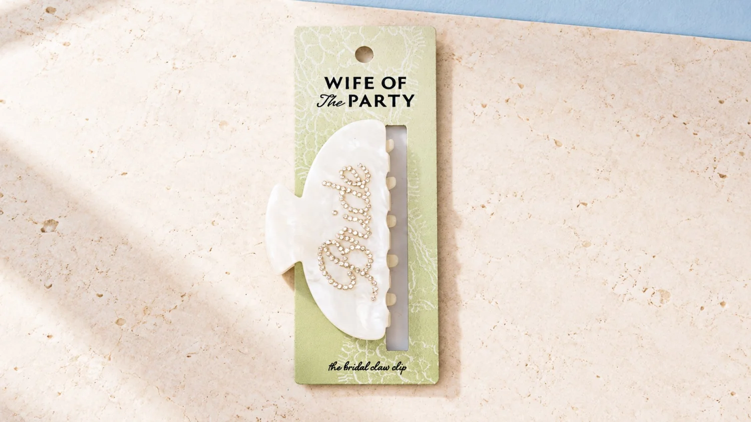Claw-clip hang card in sage