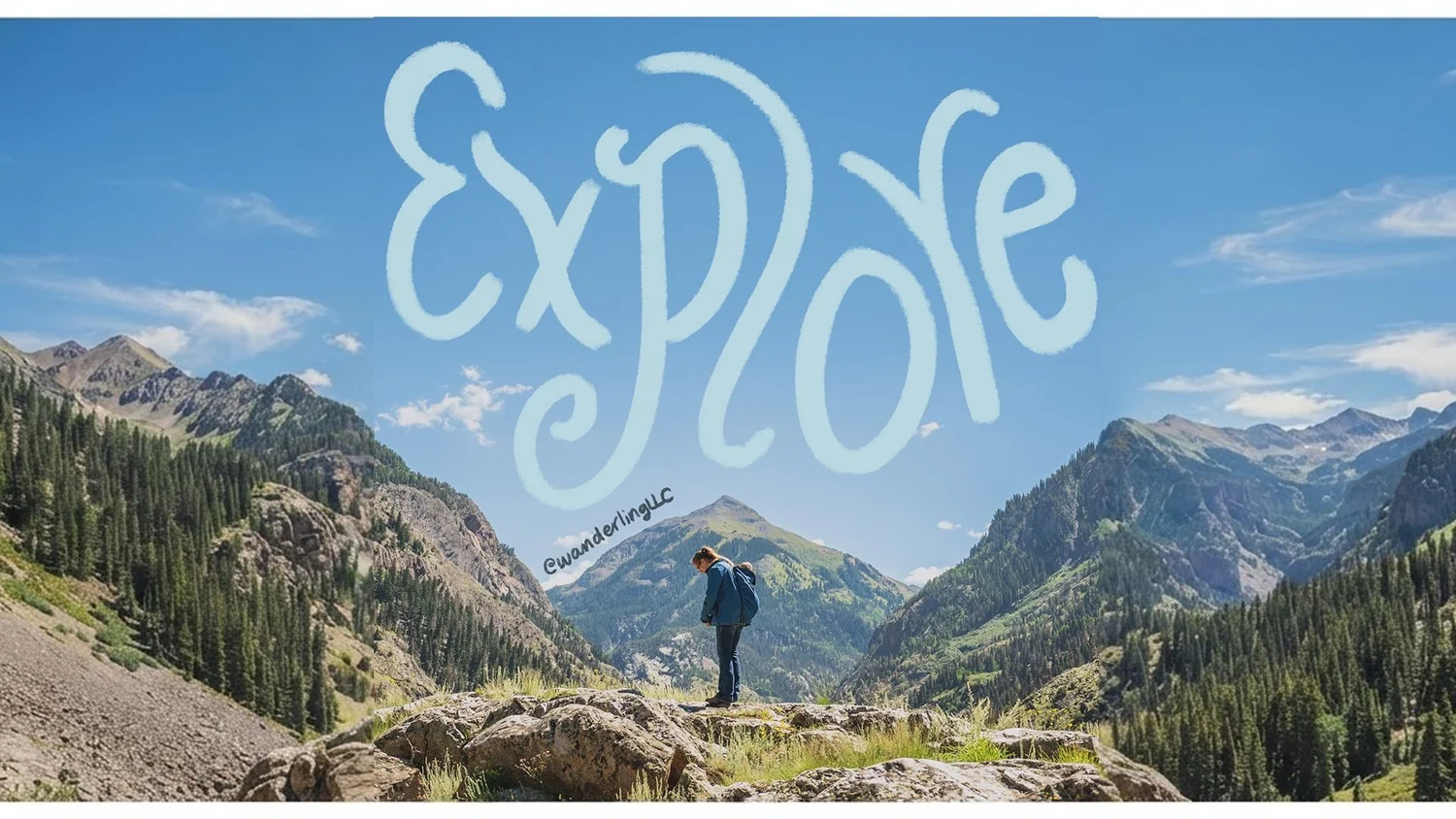 Explore lettering over outdoor photography