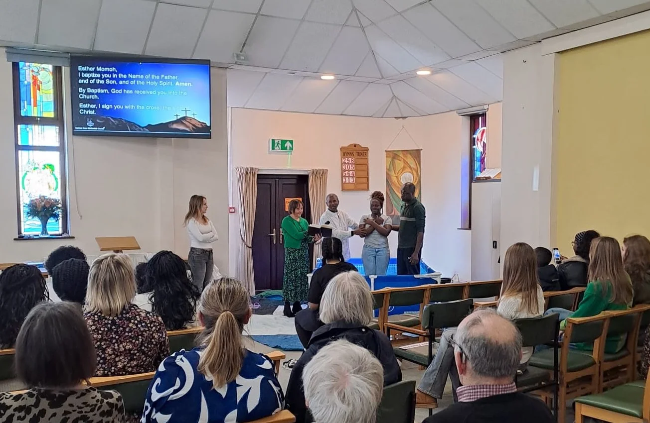 April: Easter Sunday with baptism 