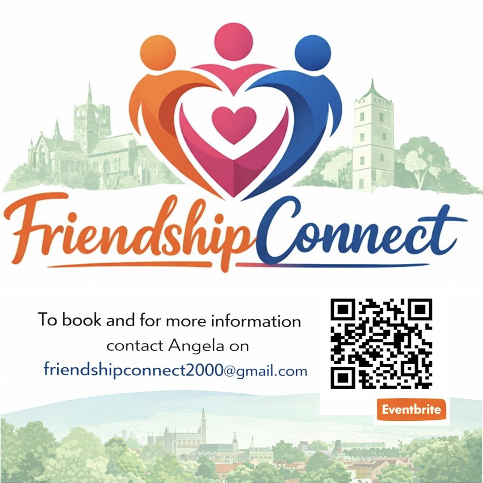 An ad for Friendship Connect with a QR code