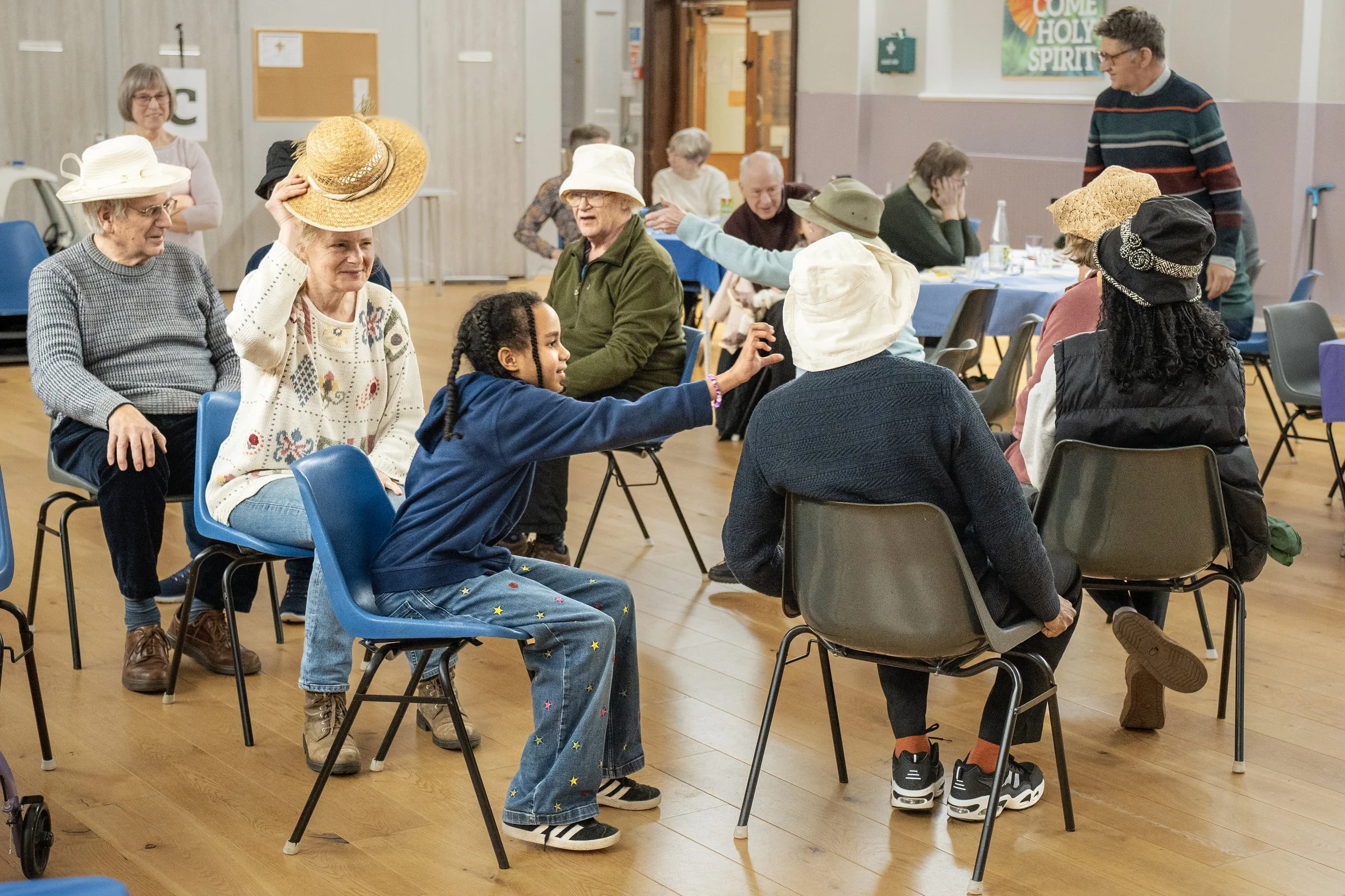 A game of Musical Hats at the January Japes & Jackets (Jan 2026)