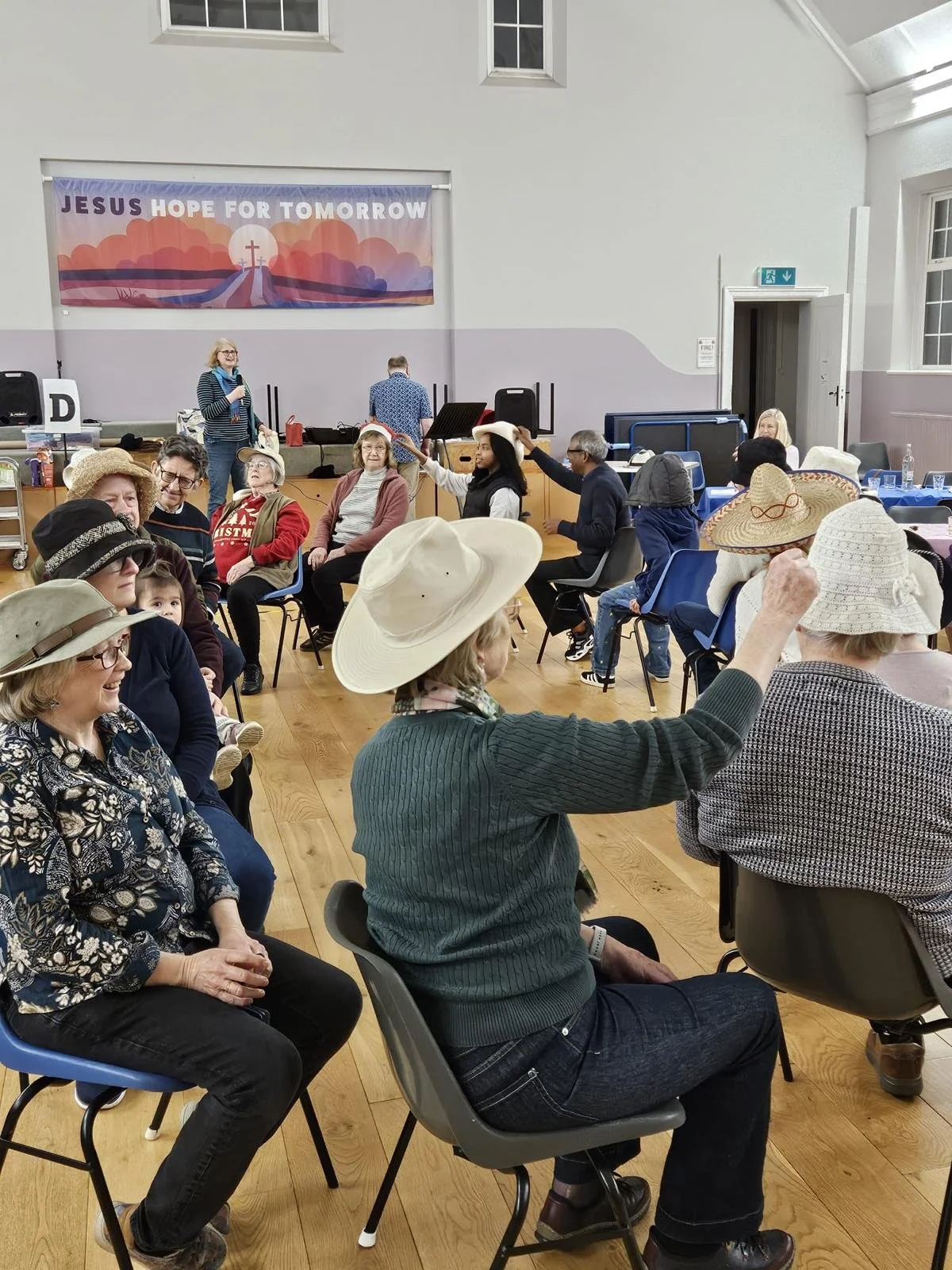 The game of Musical hats at the January Japes & Jackets