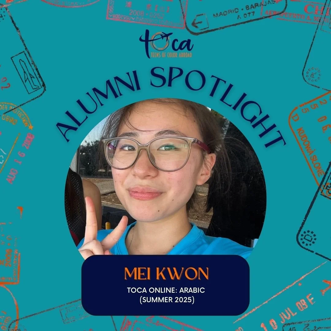 Student spotlight on Mei Kwon, a high school sophomore who completed our TOCA Online Arabic program. 🌍

Mei joined with a genuine curiosity to learn Arabic. &ldquo;When I found TOCA Online, I immediately applied so that I could learn a language that