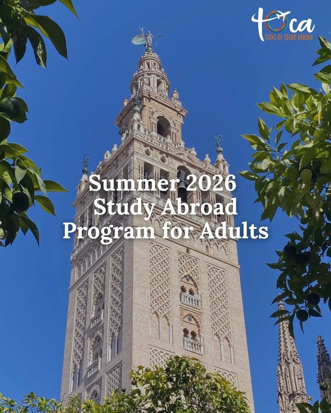 Adults...now YOU can have the TOCA Student Experience! 🇪🇦

Join TOCA from July 16&ndash;25, 2026, for our Study Abroad Program for Adults in Seville, Spain. For ten days, participants will take small group language classes, tour local museums, join