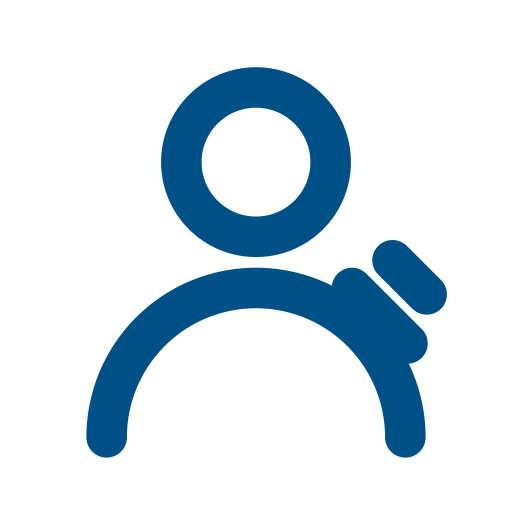 Icon of a person wearing a headset, representing customer service or support.