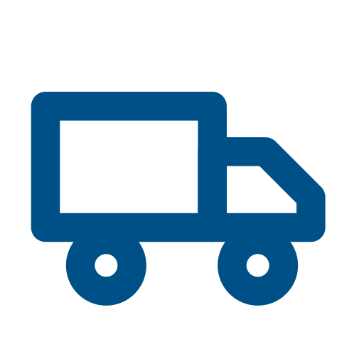 Blue delivery truck icon.