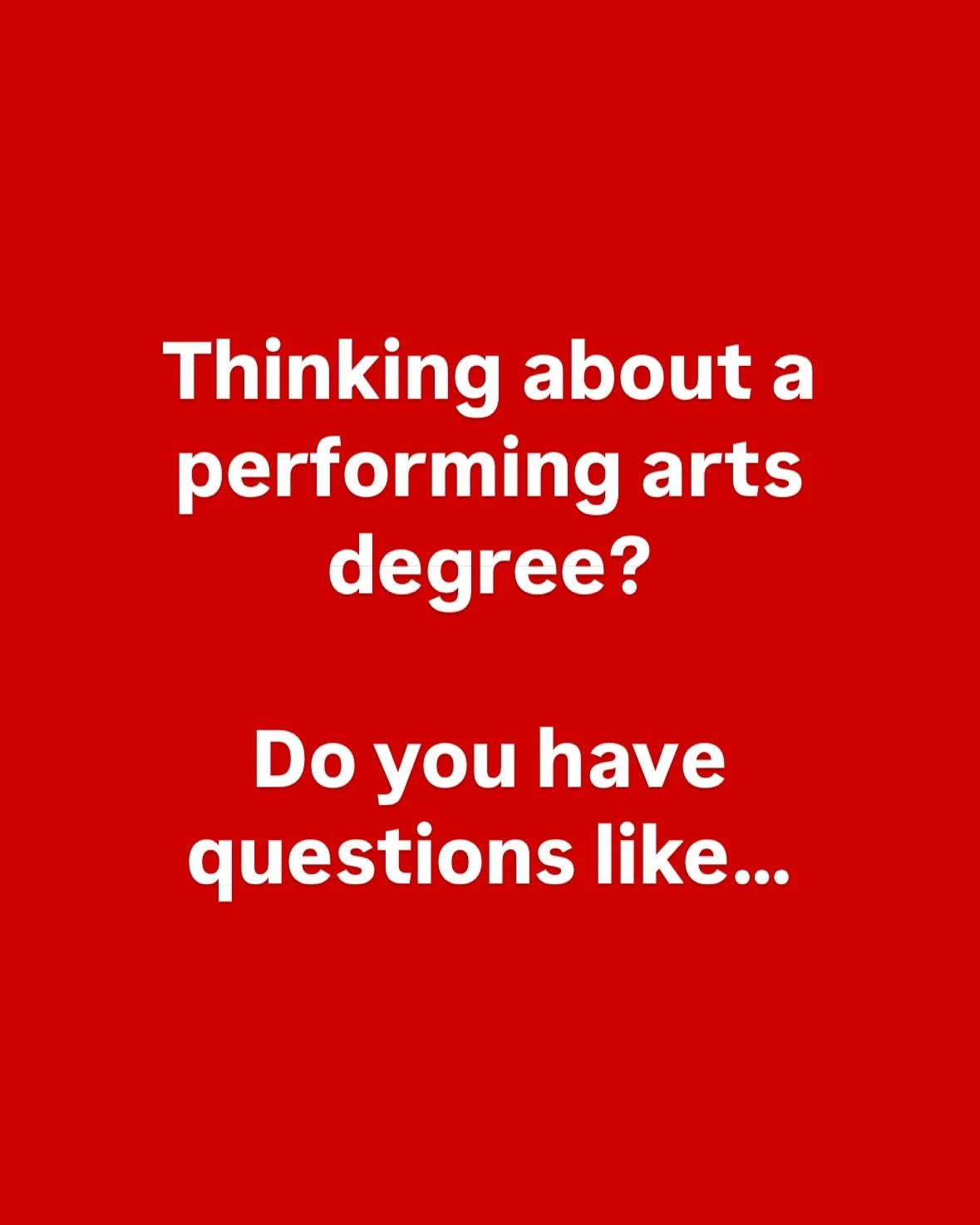 Thinking about studying performing arts in college&hellip; but not sure where to go&mdash;or if you even should?

You&rsquo;re not alone.
 It&rsquo;s a big choice. A big cost. A big &ldquo;what if.&rdquo;

Know People Like Show People can help you fi