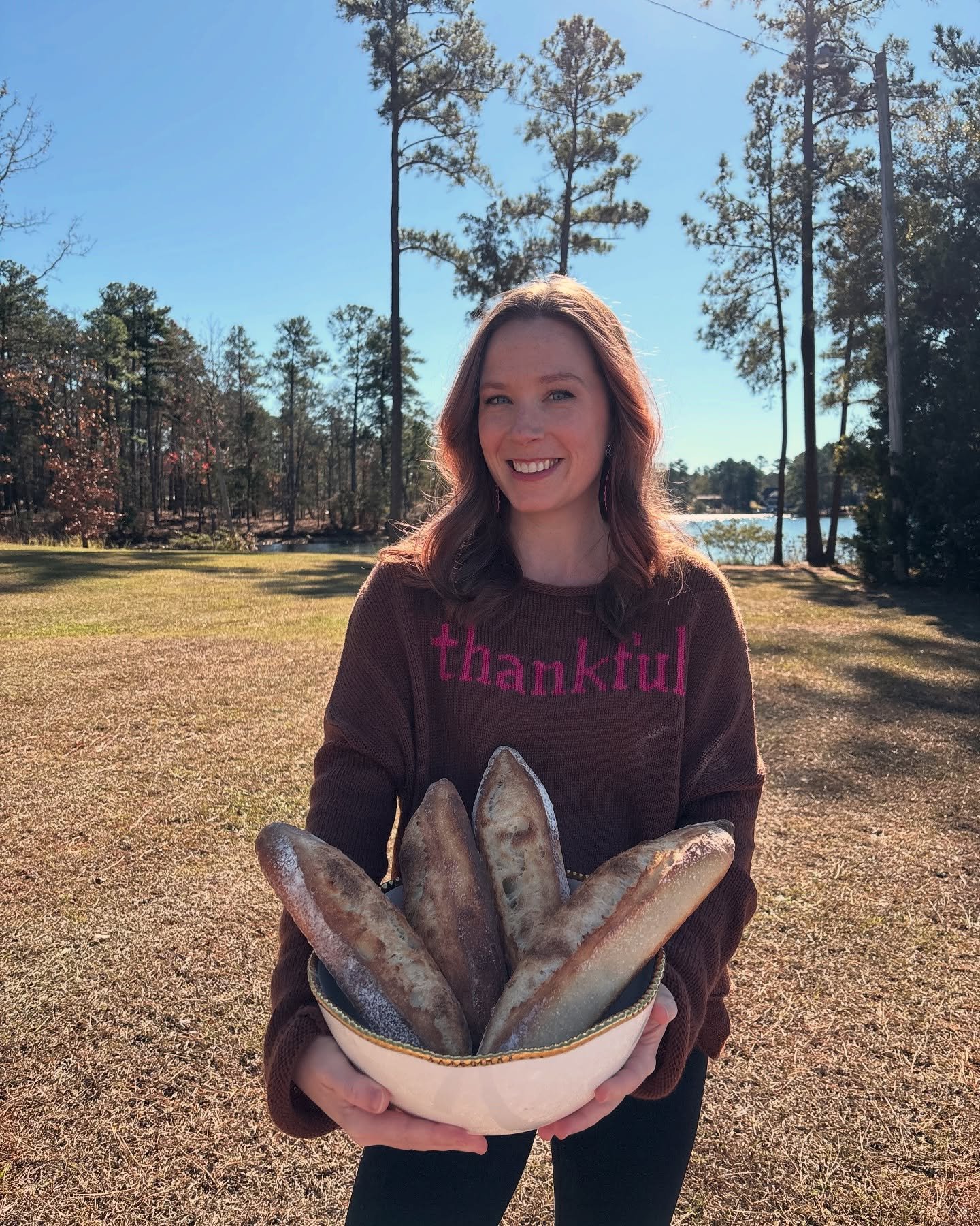 Thankful for Thanksgiving at home and for French bread. 🥖

I didn&rsquo;t cook this year (thanks, Mom!) and the gorgeous baguettes were baked by my husband&mdash;his French contribution to our feast.

I did miss Friendsgiving with mes amis in Paris,