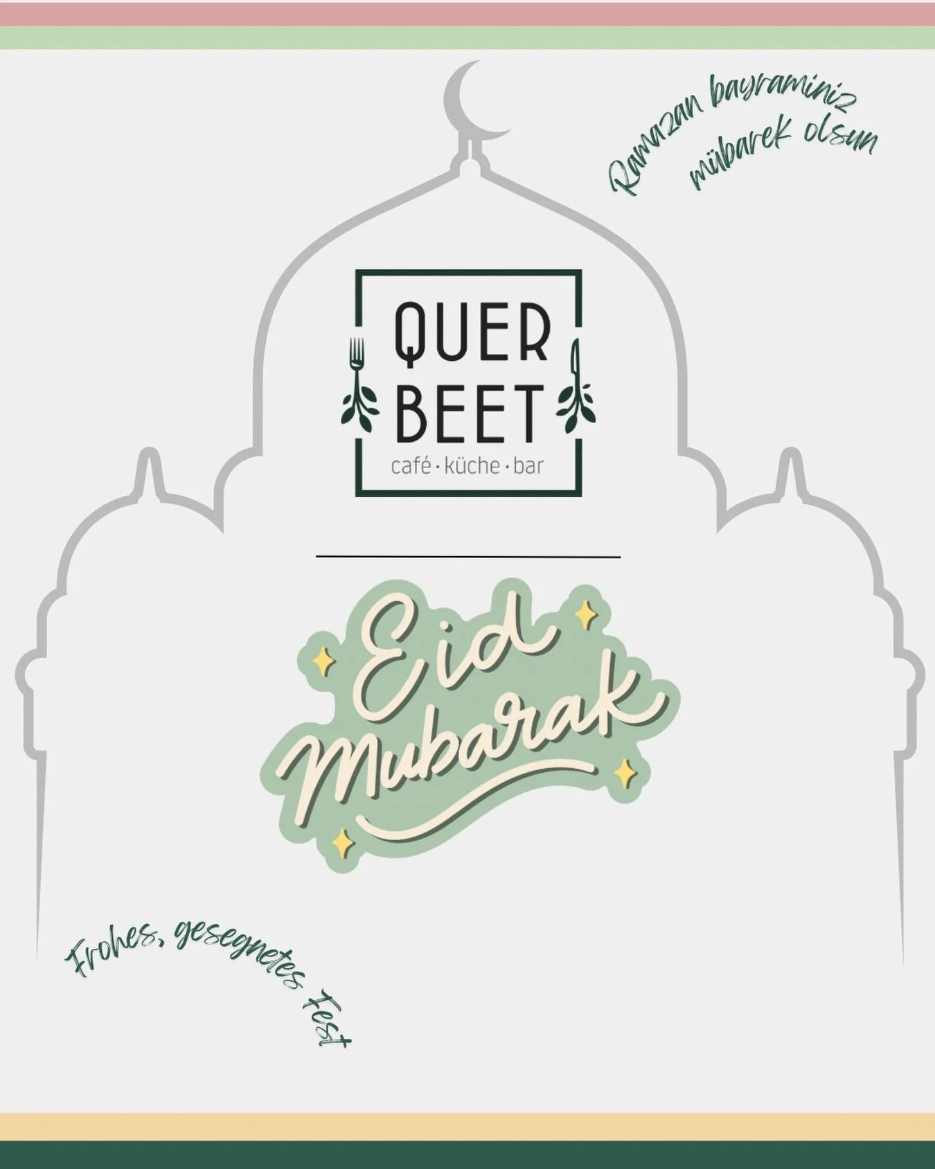 🌙✨ Eid Mubarak! ✨🌙
Wir w&uuml;nschen all unseren G&auml;sten, Freunden und der gesamten Community, die in den letzten Wochen gefastet haben, ein wundervolles, gesegnetes Ramadan-Fest im Kreise ihrer Liebsten! &hearts;️

Nach der Zeit der Einkehr fo