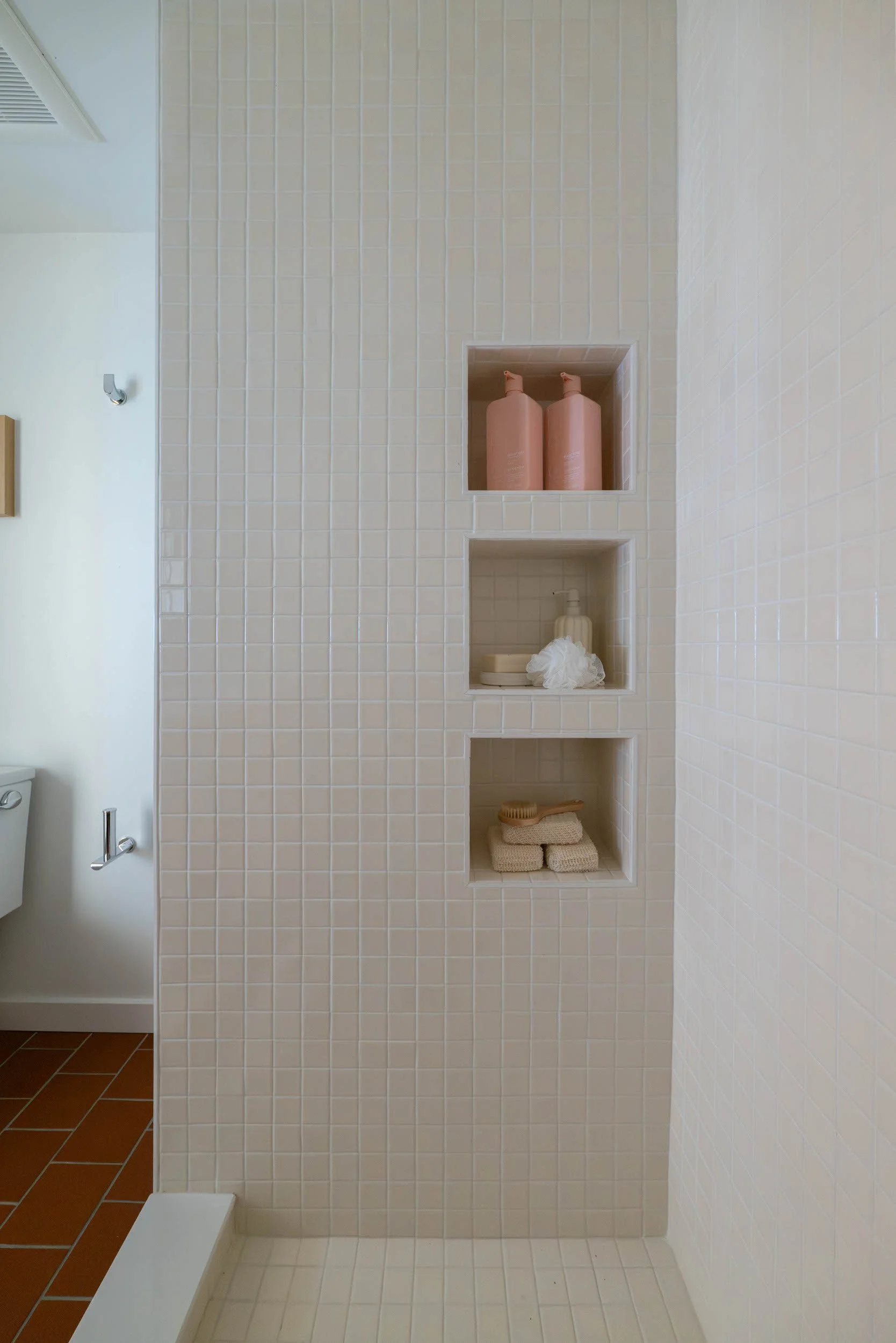 Shower area with triple niches