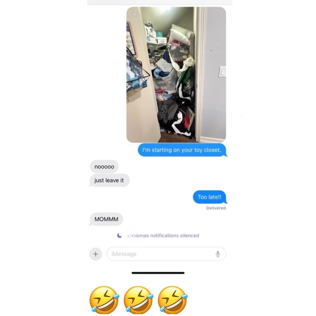 I got this from my client today. It really made me laugh.

Sometimes it just time to clear out the C-rap in the closet. I&rsquo;m sure plenty of you mum with kids that have gone off to college can relate.

#getorganized #emptynesters #closetorganizat