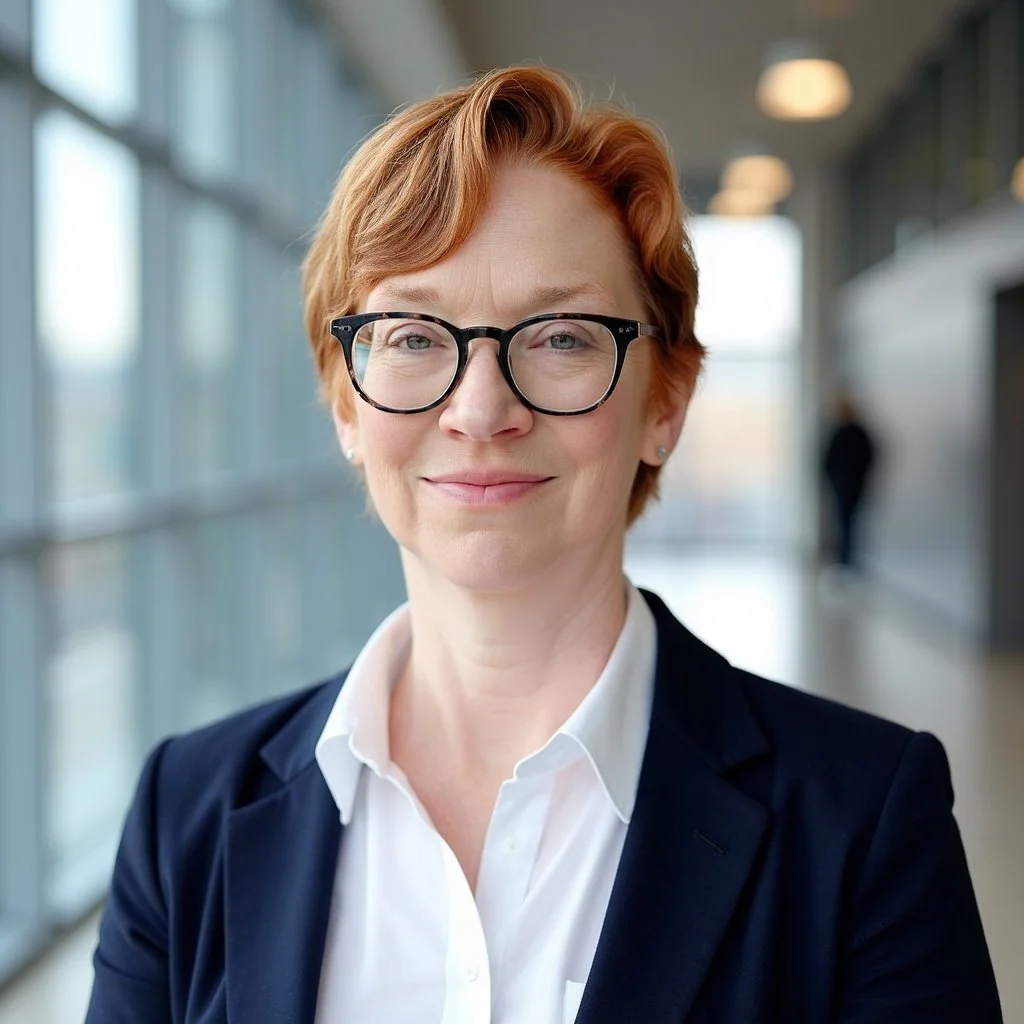 photo of Melanie Franklin wearing a blue jacket and glasses
