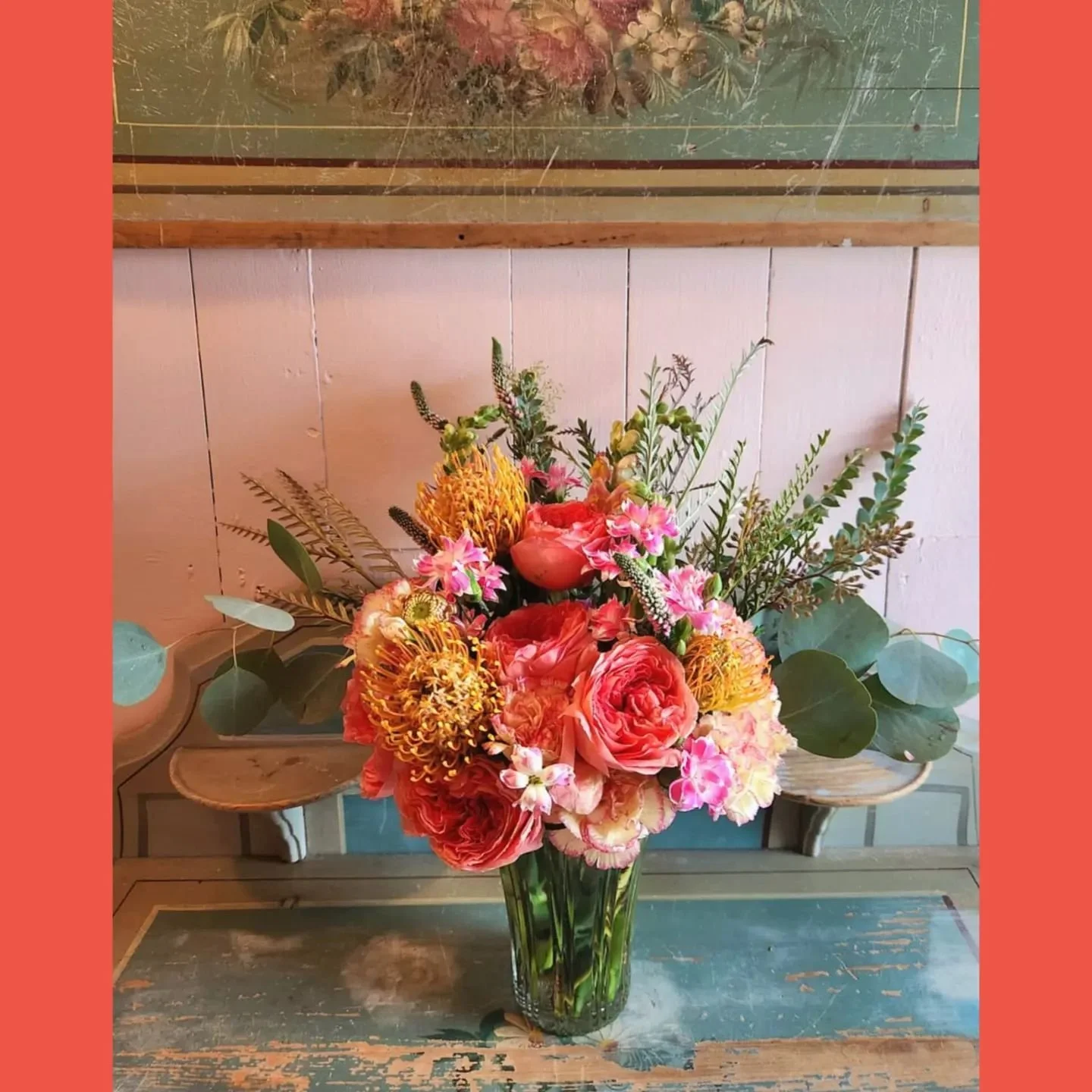 Anniversary flower challenge! My dad asked for a bouquet to give to my mom for their 35th wedding anniversary this past week while they were staying in our family cottage on Martha's Vineyard.

I knew there were traditional wedding gifts given for ea