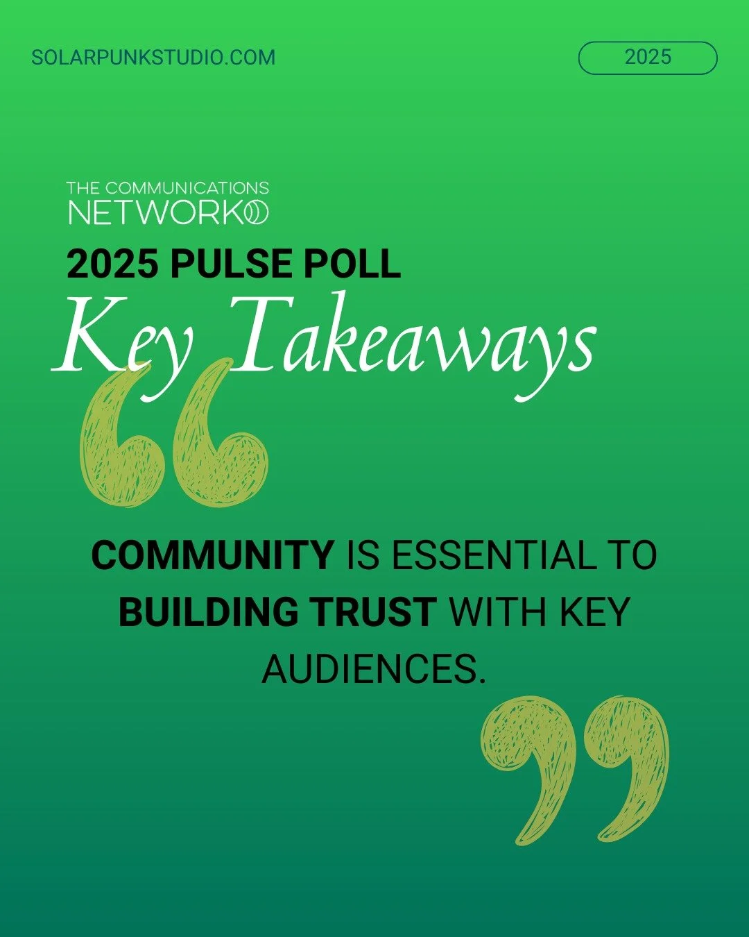 Q: What&rsquo;s top of mind for communications pros as they try to stay ahead in the age of AI-generated content?

A: It&rsquo;s all about trust.

@thecomnetwork has some great insights on building audience trust through their 2025 Pulse Poll. Here a