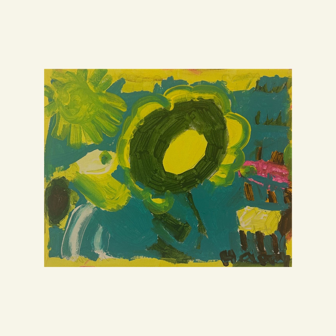 Sunflower and Sun by Happy Waterman